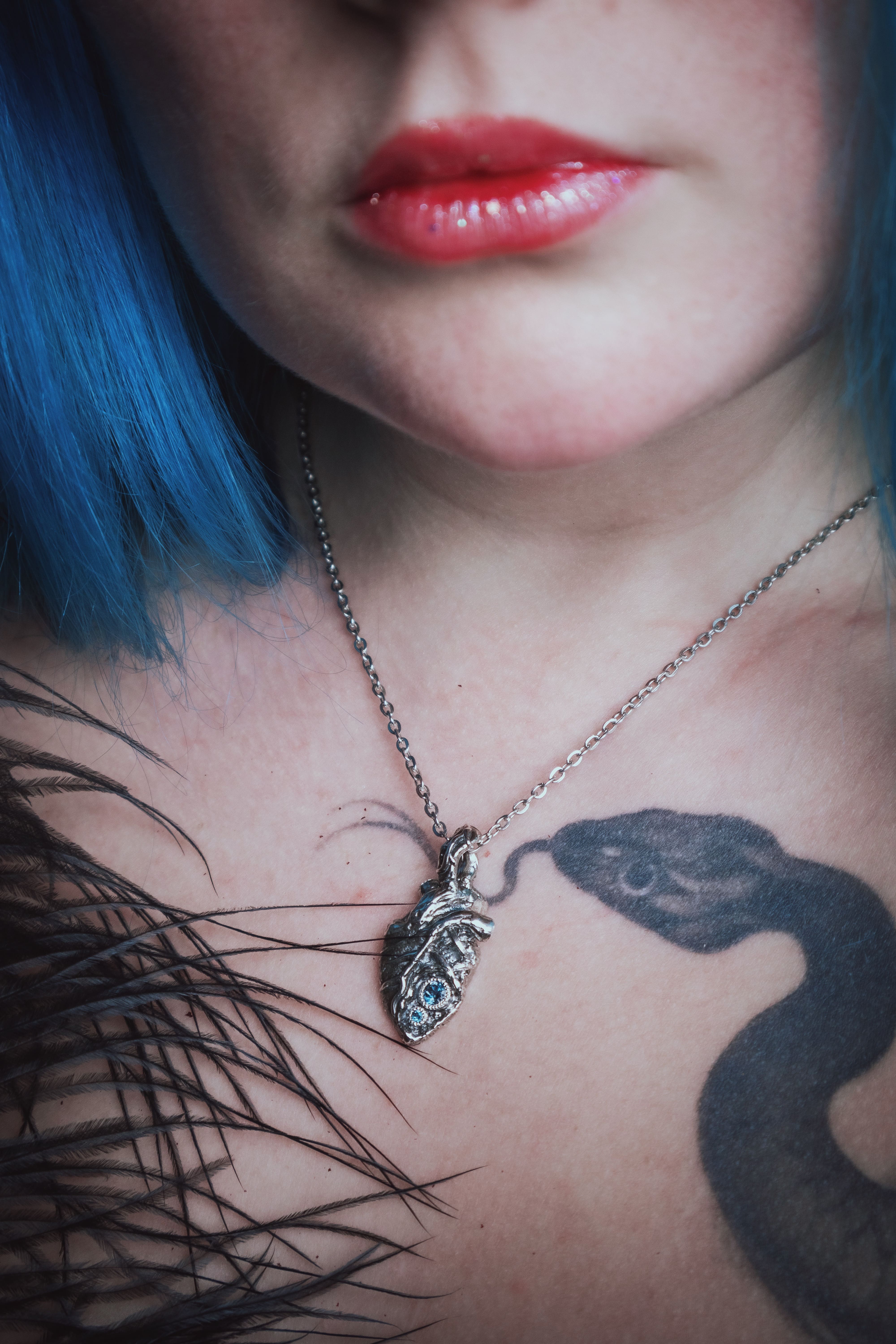 Anatomical heart with gemstones