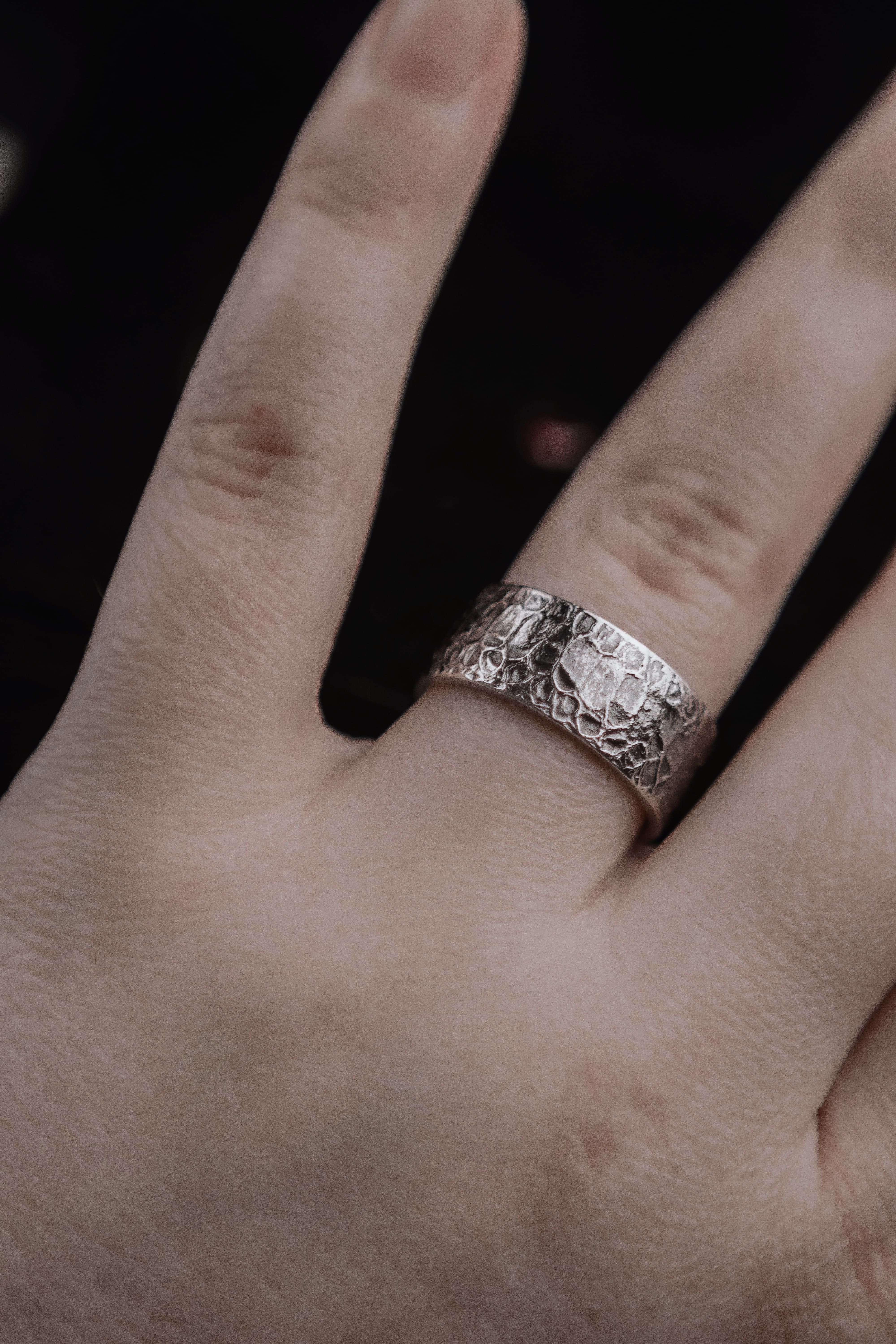 Ring with Snake Scale Relief