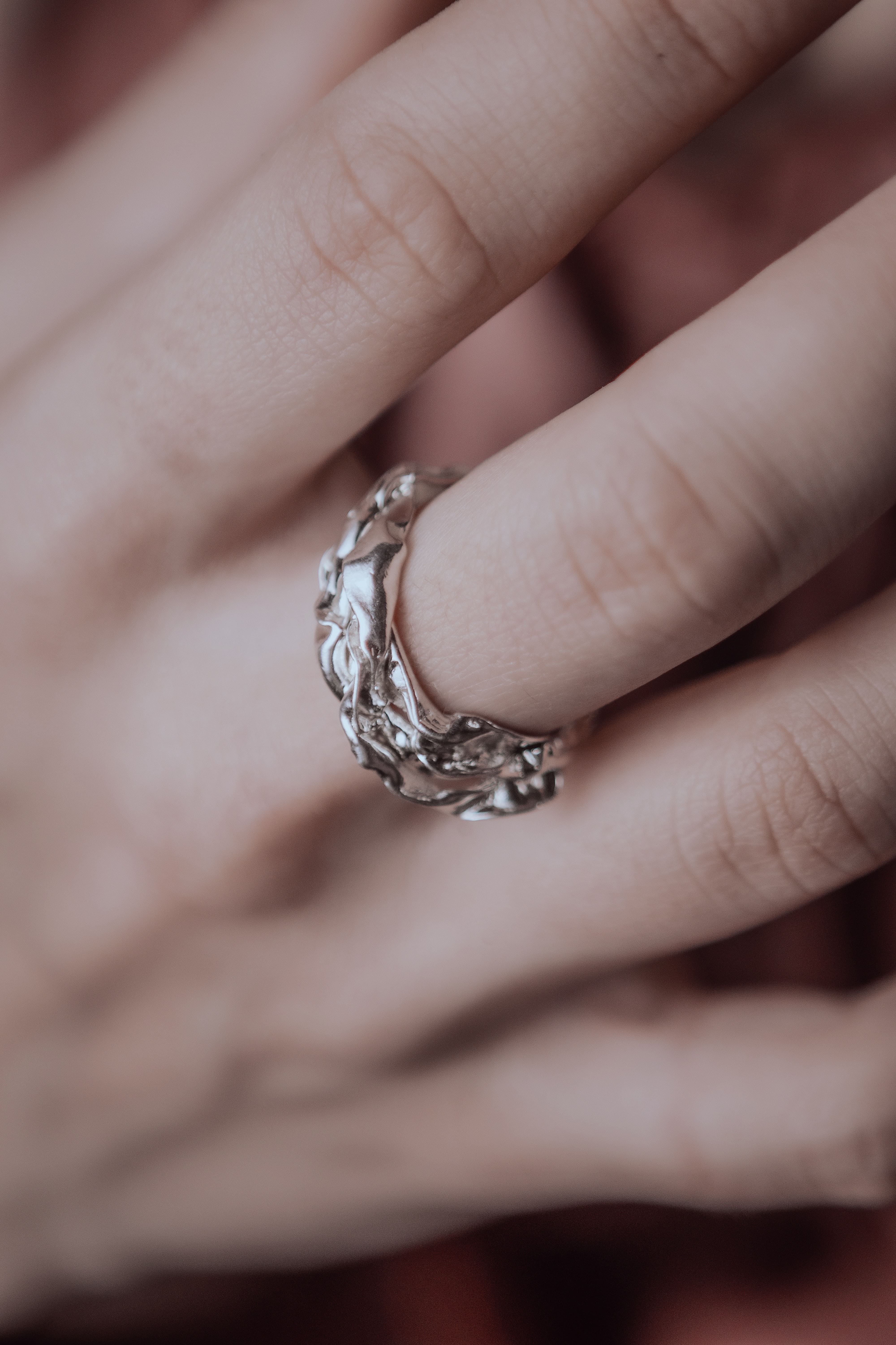 One-of-a-kind textured ring