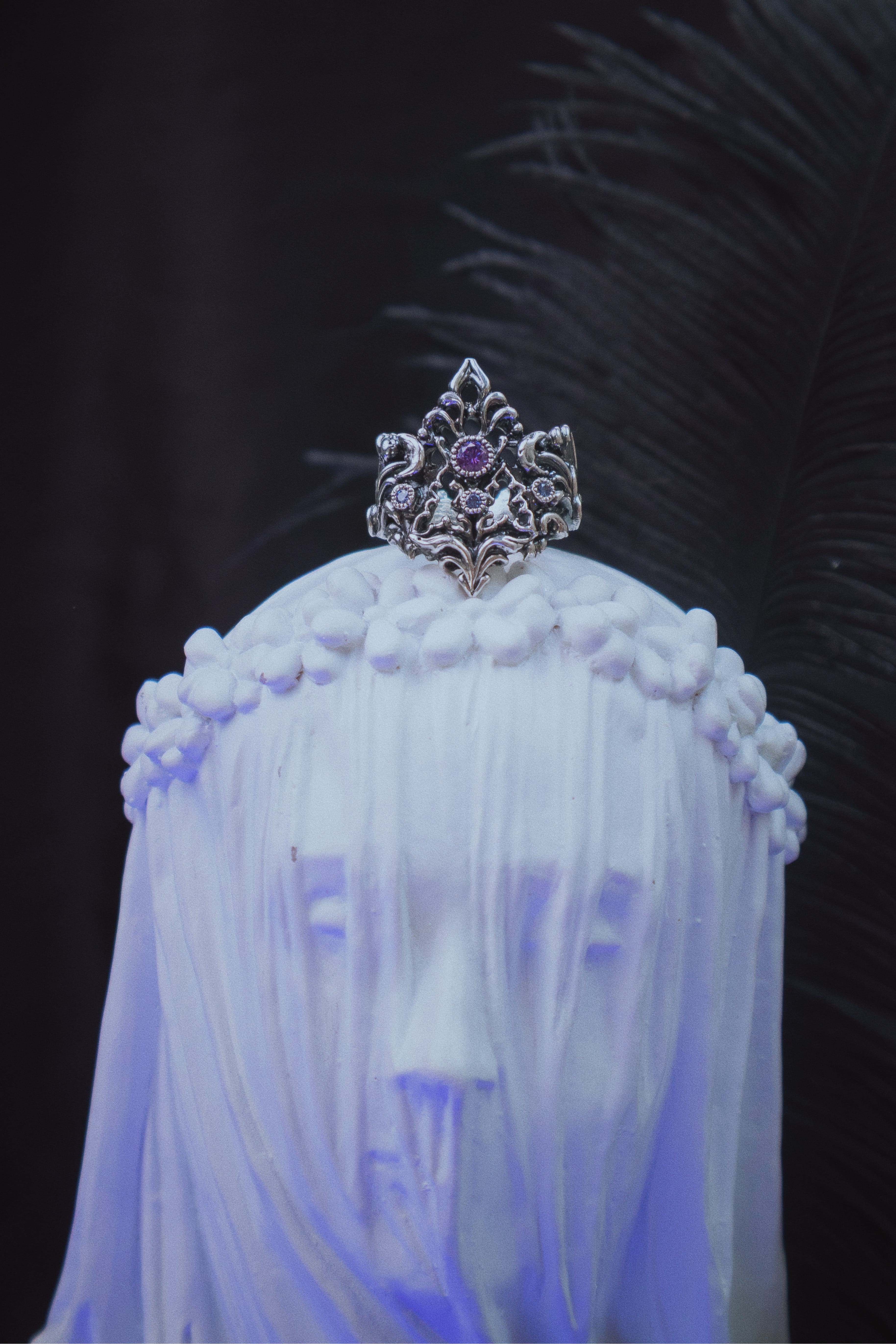 Gothic Arch Ring with Stones