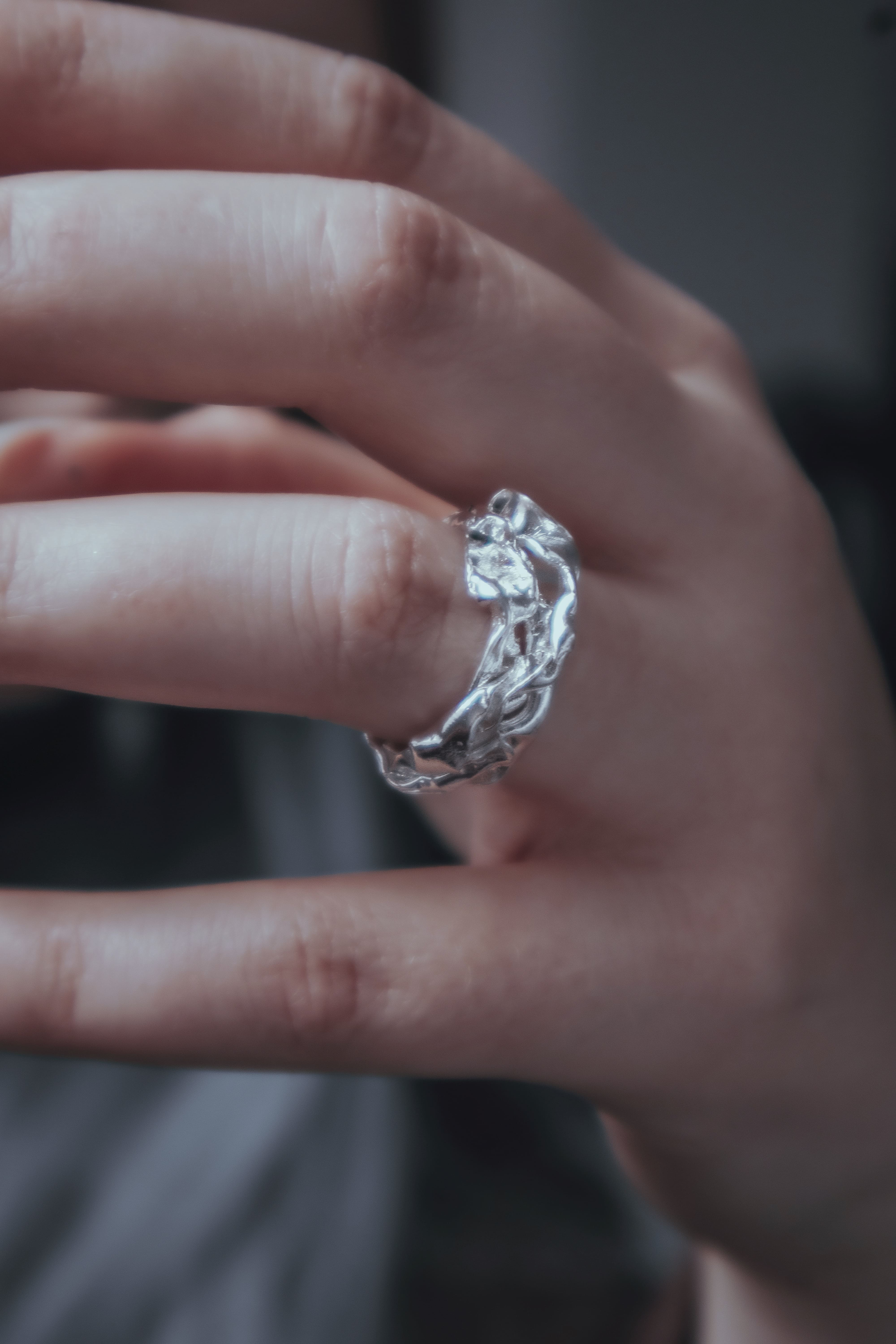 One-of-a-kind textured ring