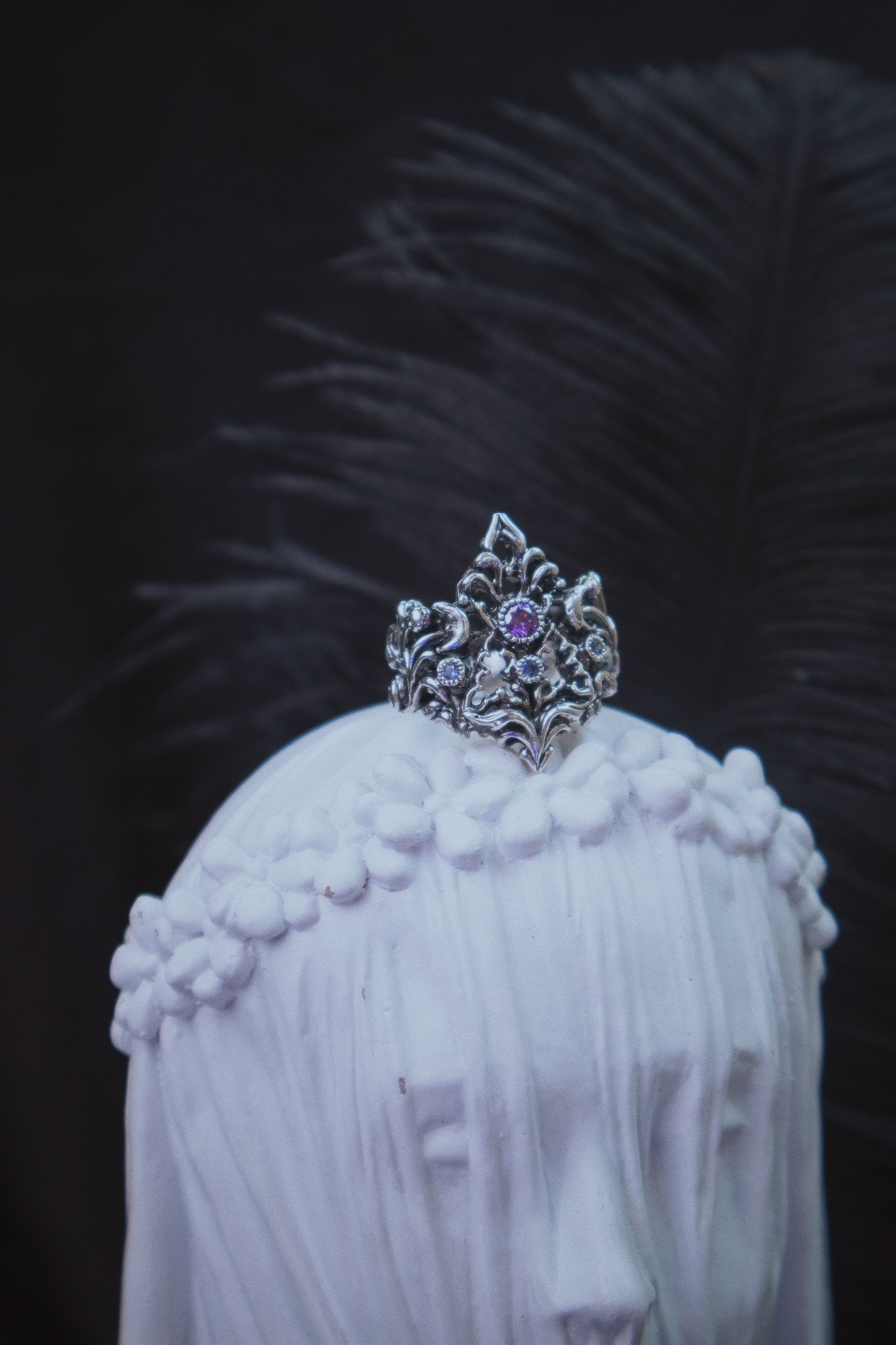 Gothic Arch Ring with Stones