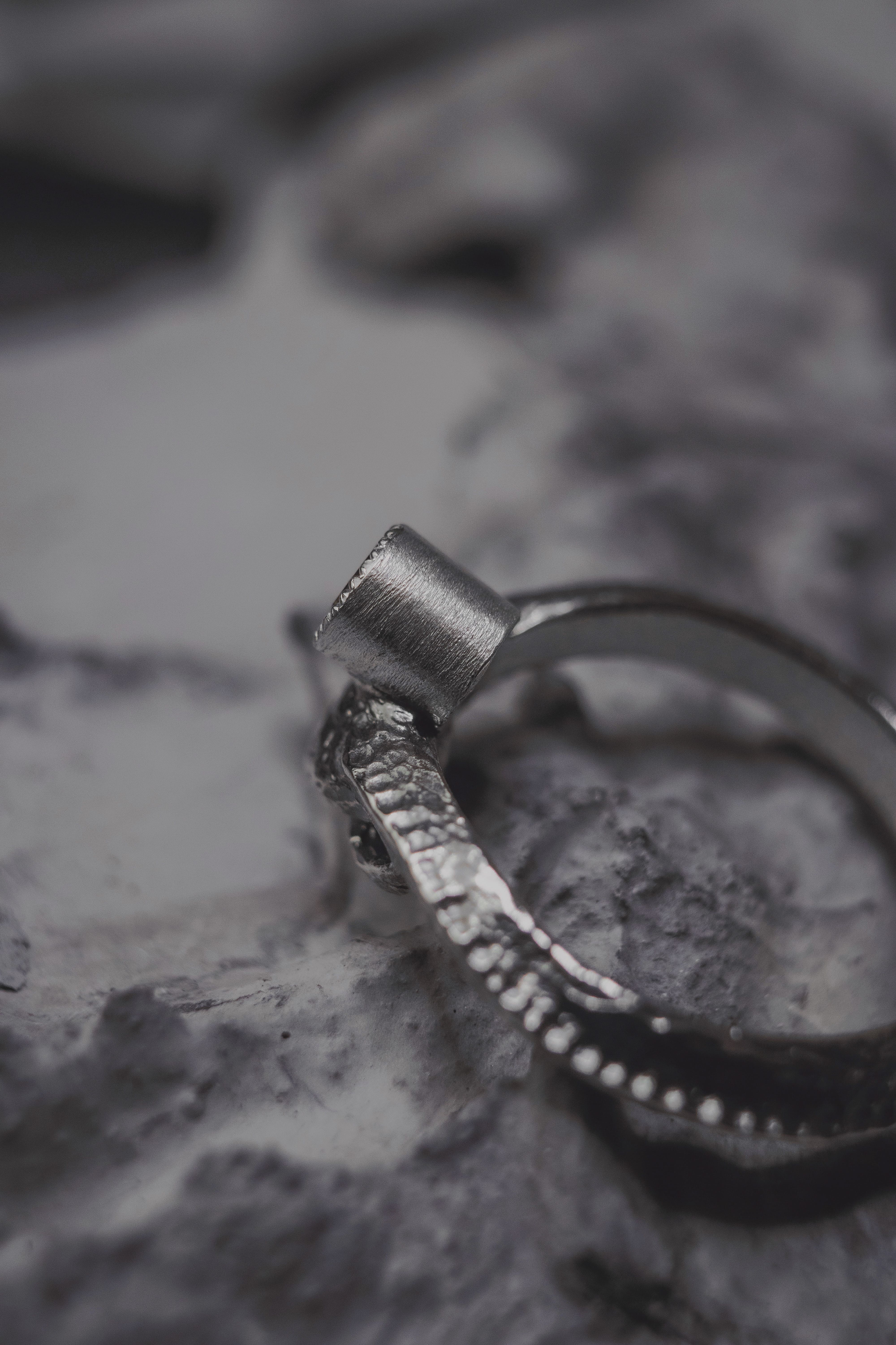 Ouroboros Ring with Stone