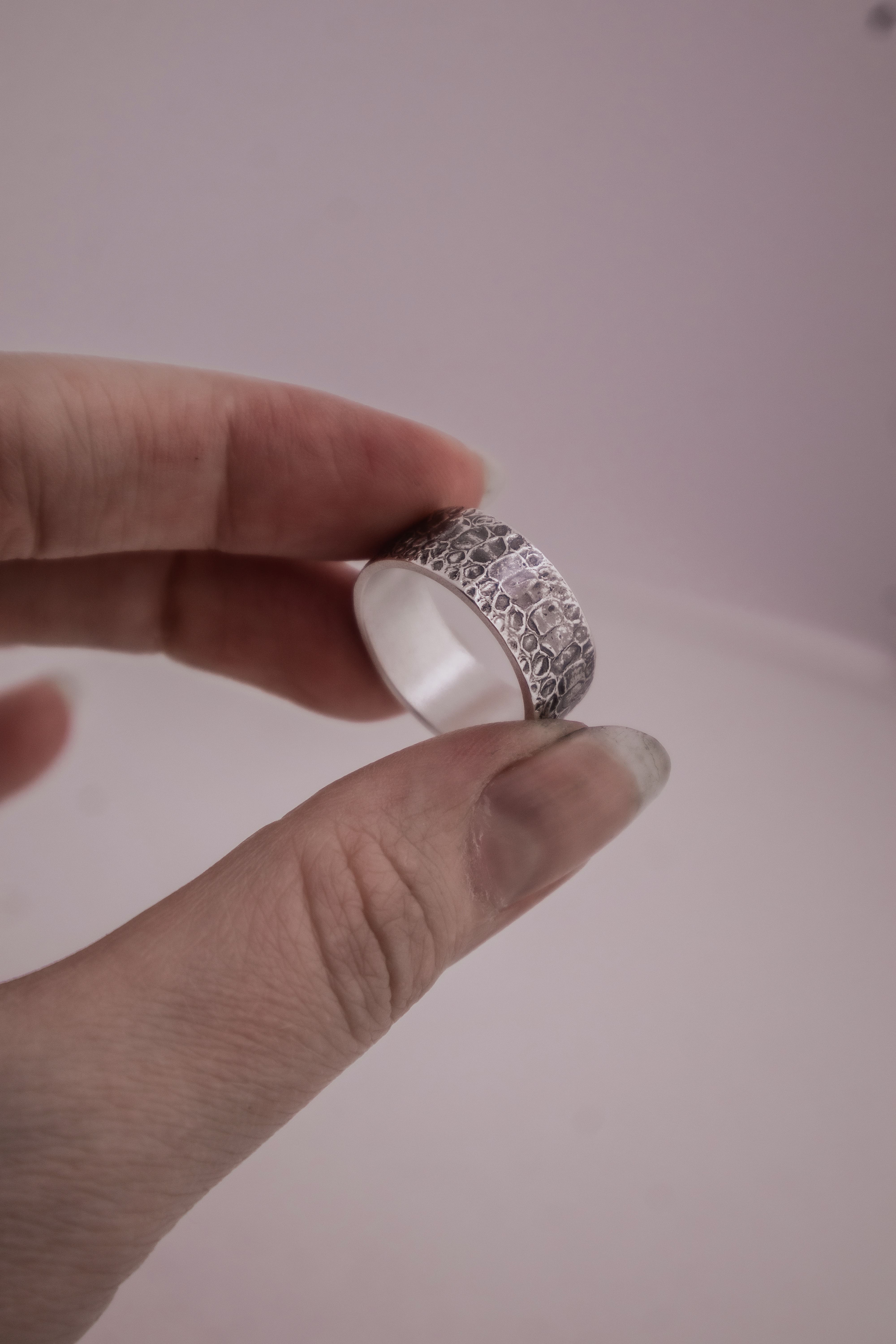 Ring with Snake Scale Relief