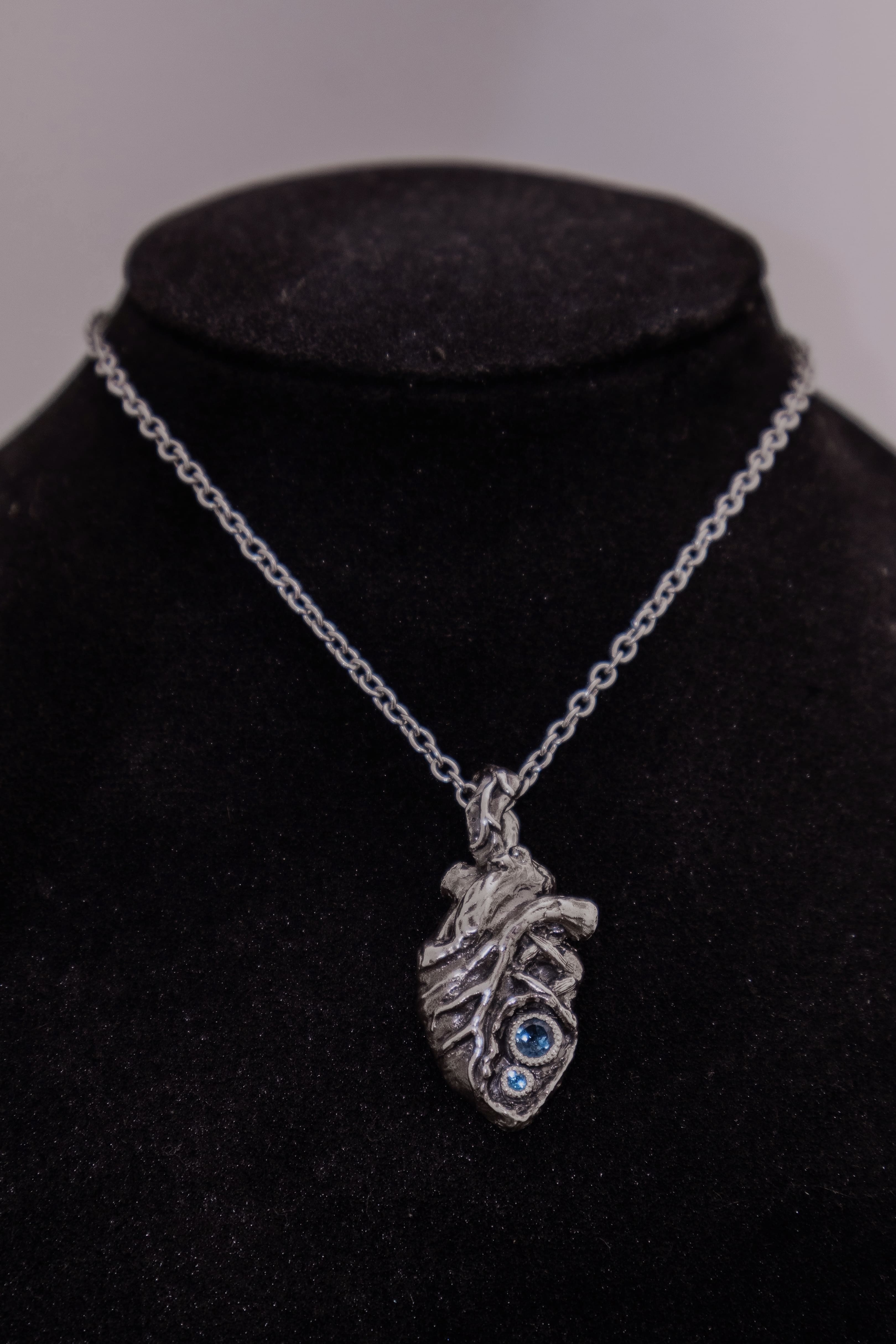 Anatomical heart with gemstones