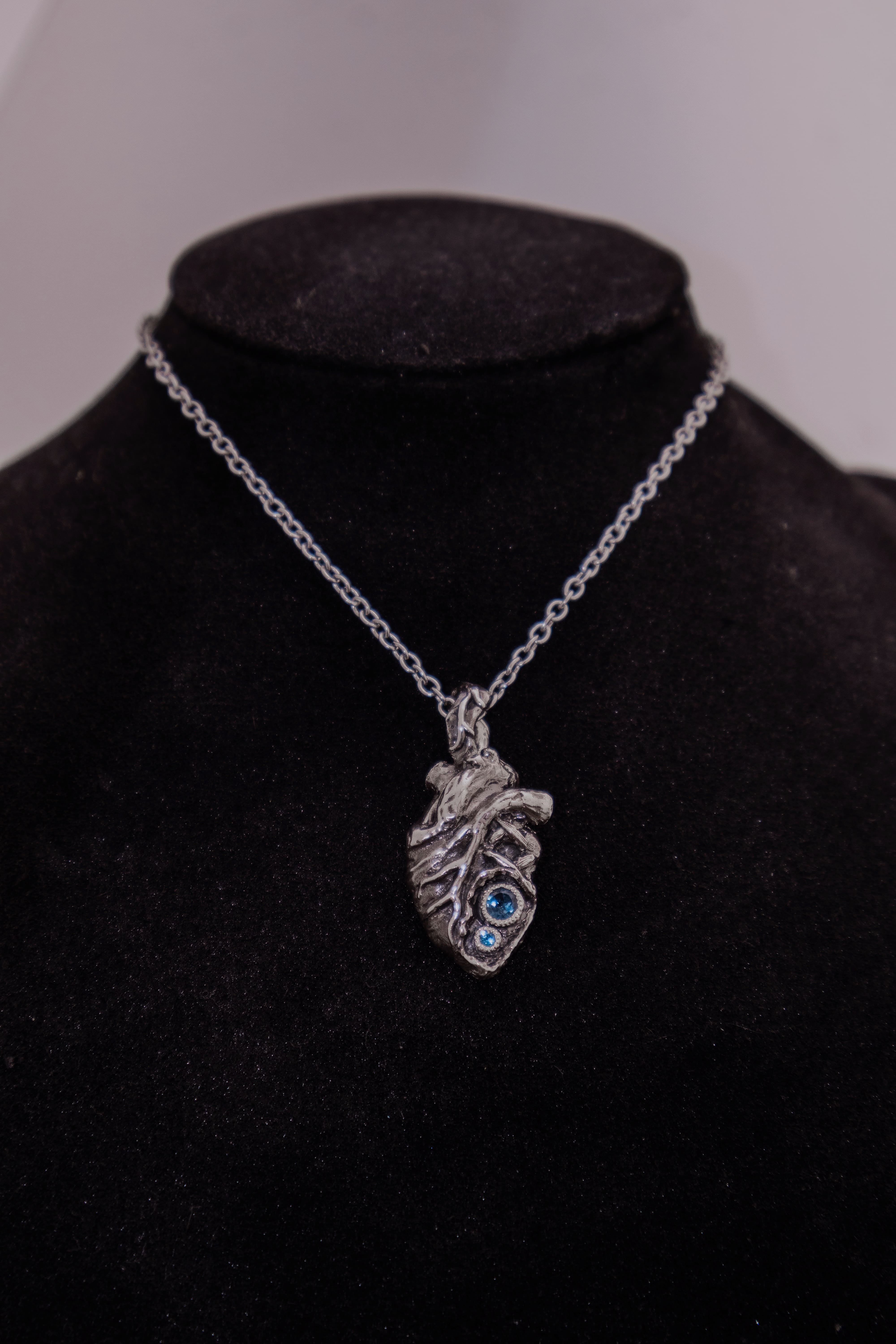 Anatomical heart with gemstones