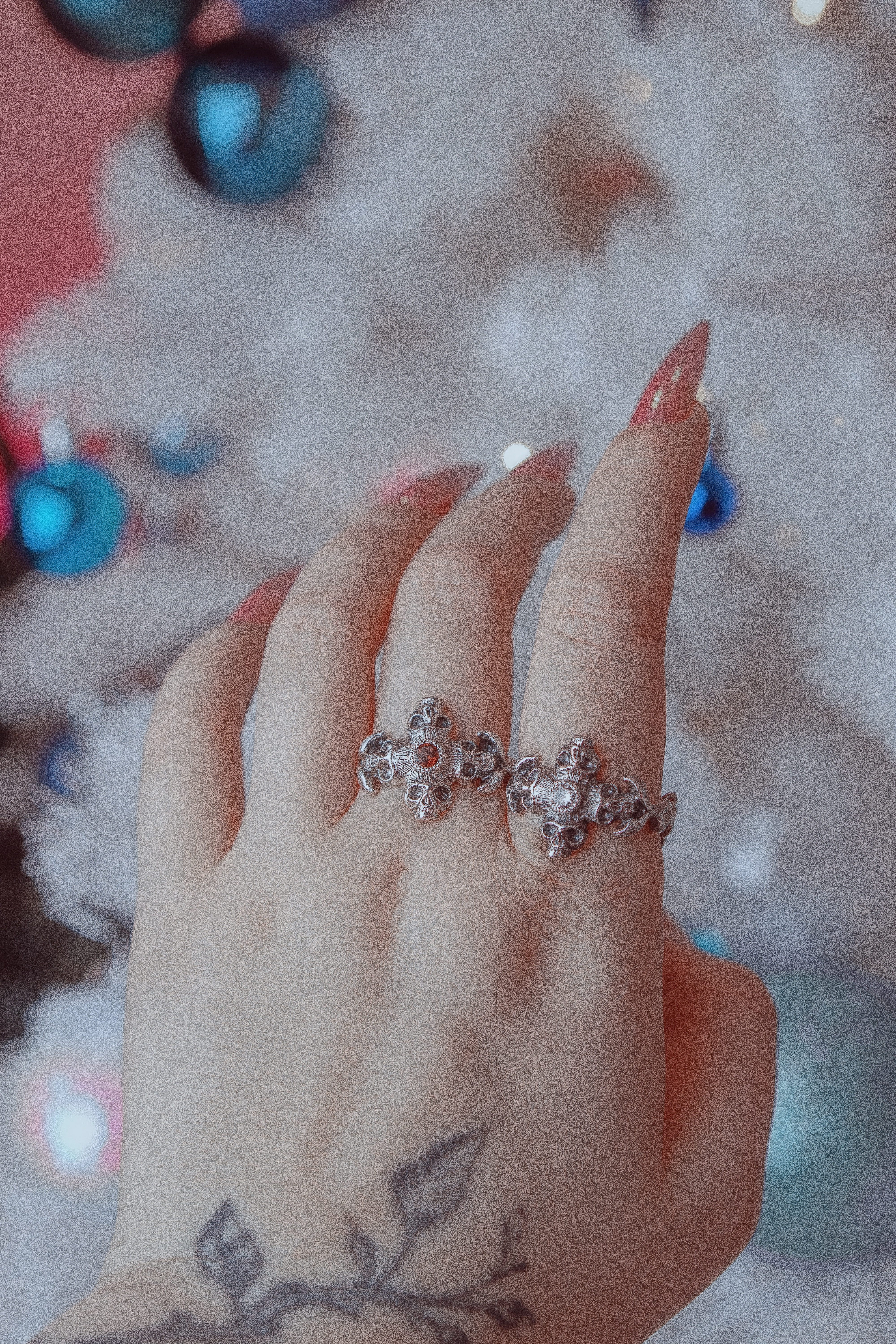 Ring with Skull and Stone
