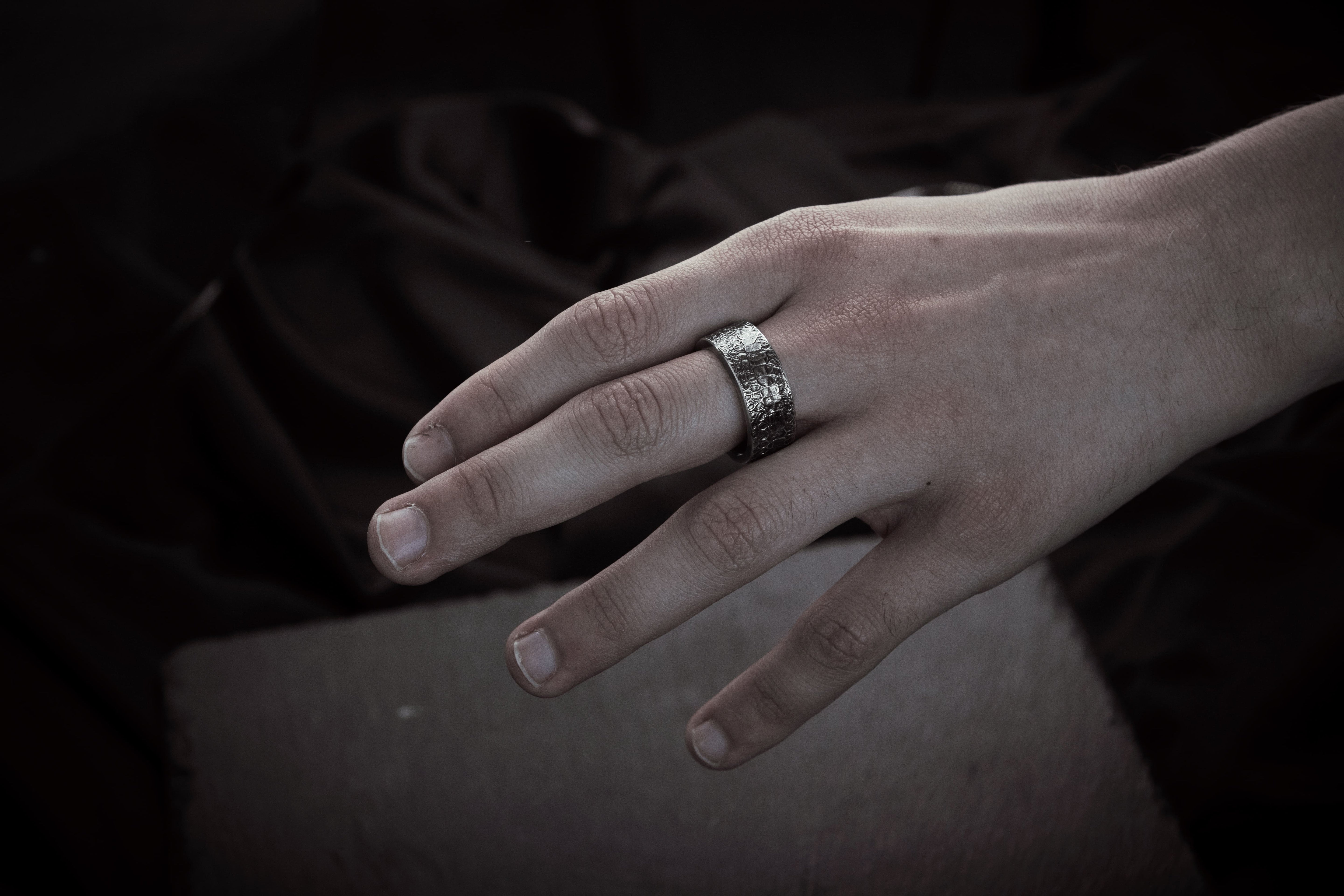 Ring with Snake Scale Relief