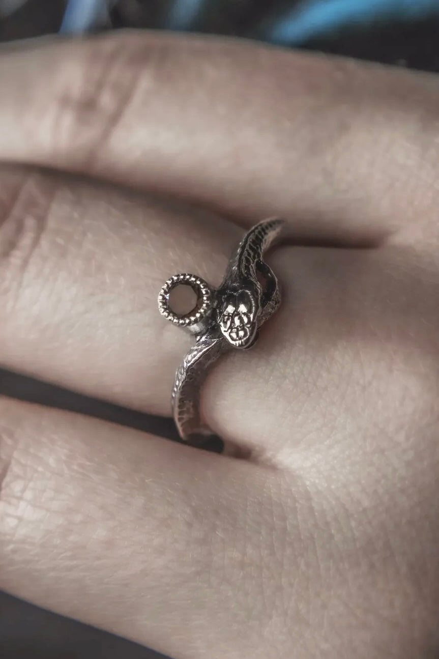 Ouroboros Ring with Stone