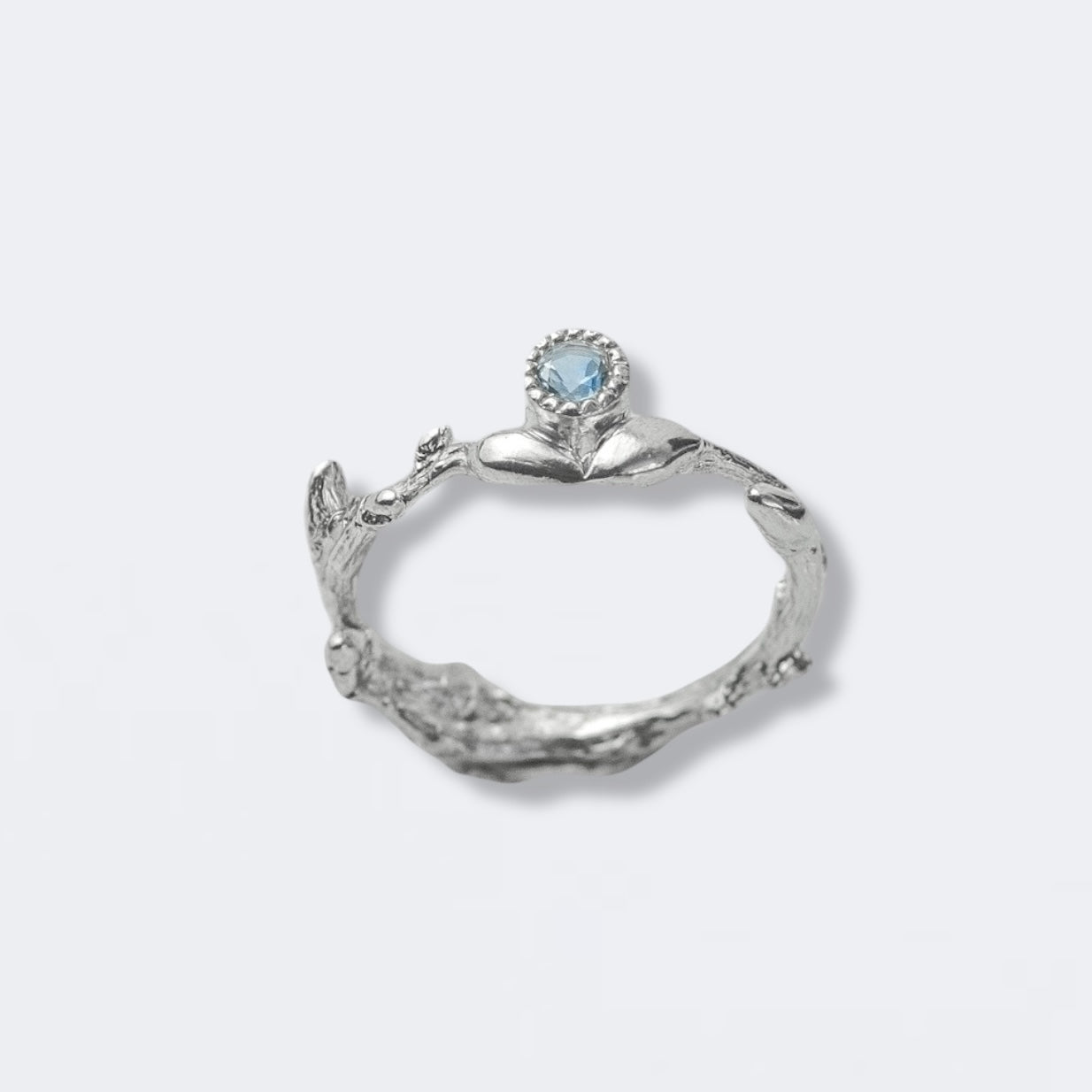 Wavy Branch Ring with Stone