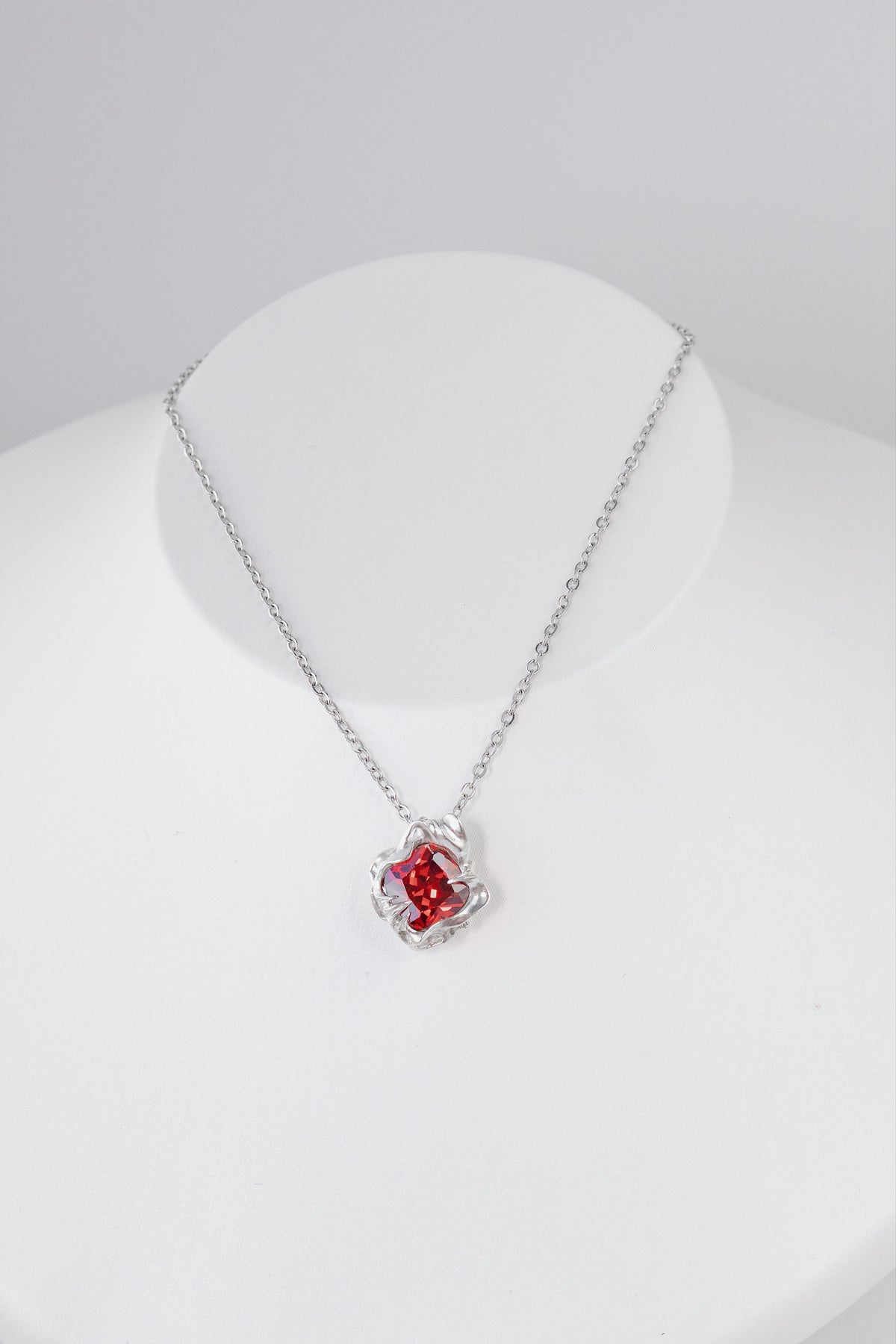 Organic Pendant with Red CZ