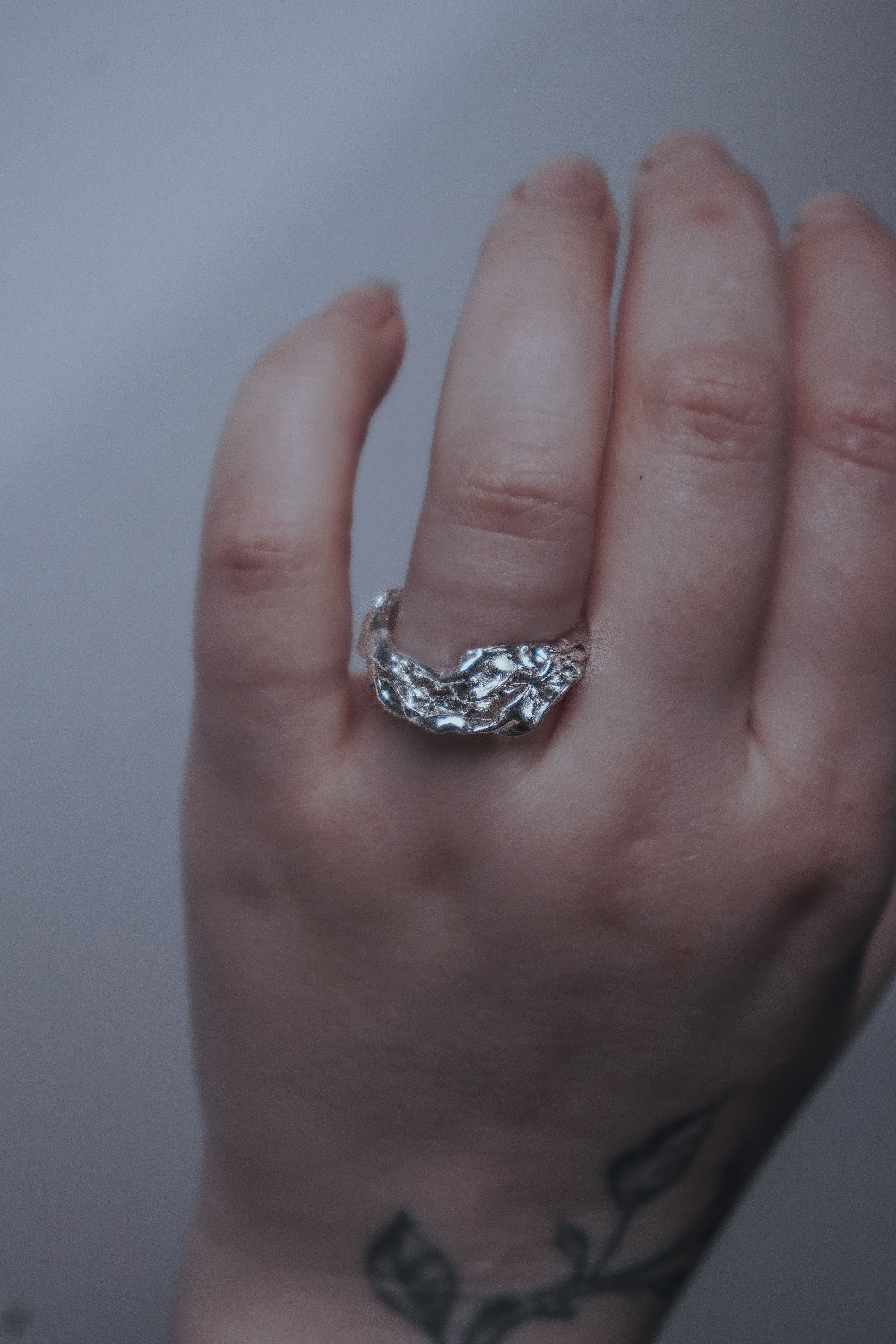 One-of-a-kind textured ring