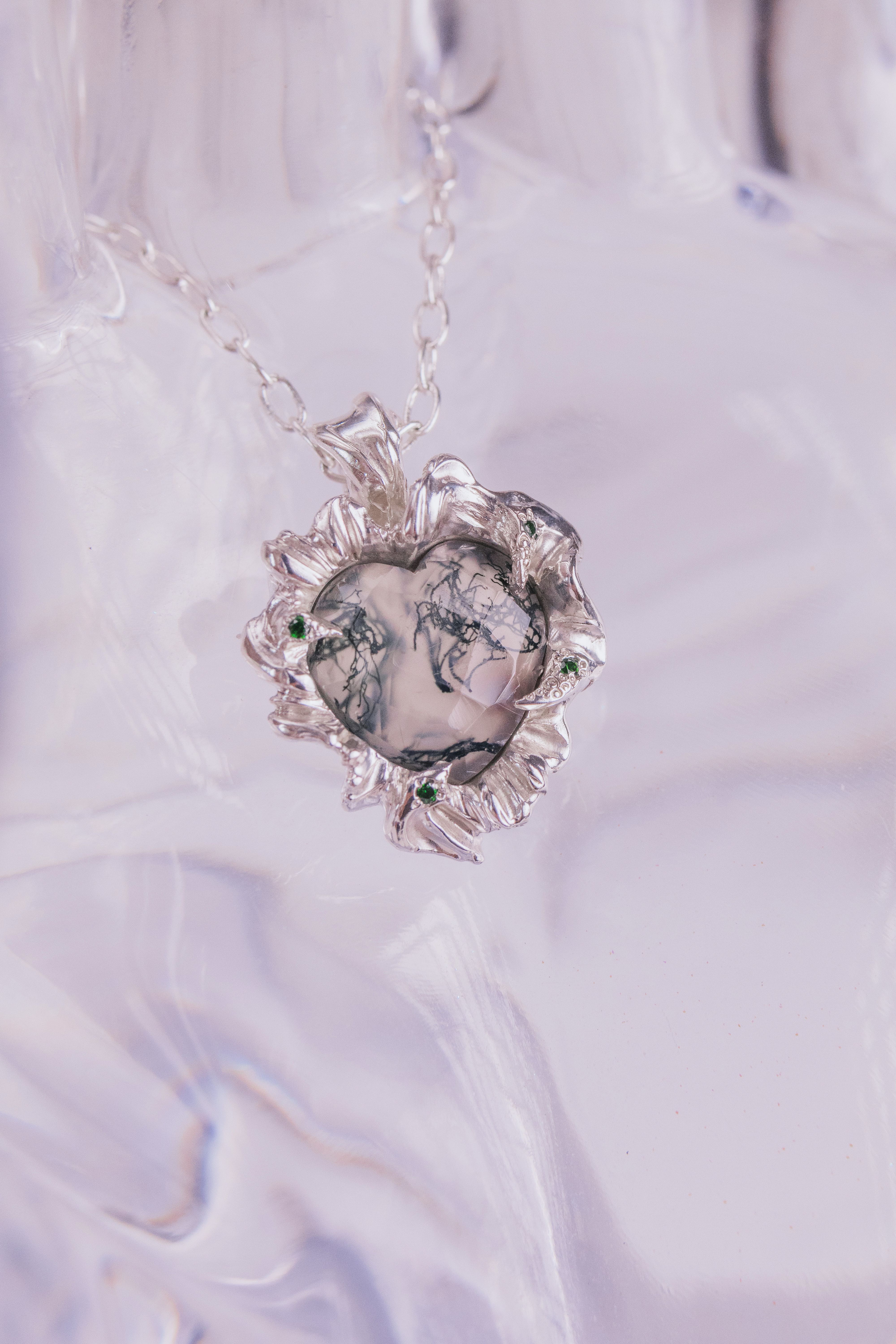 Organic Moss Agate Pendant