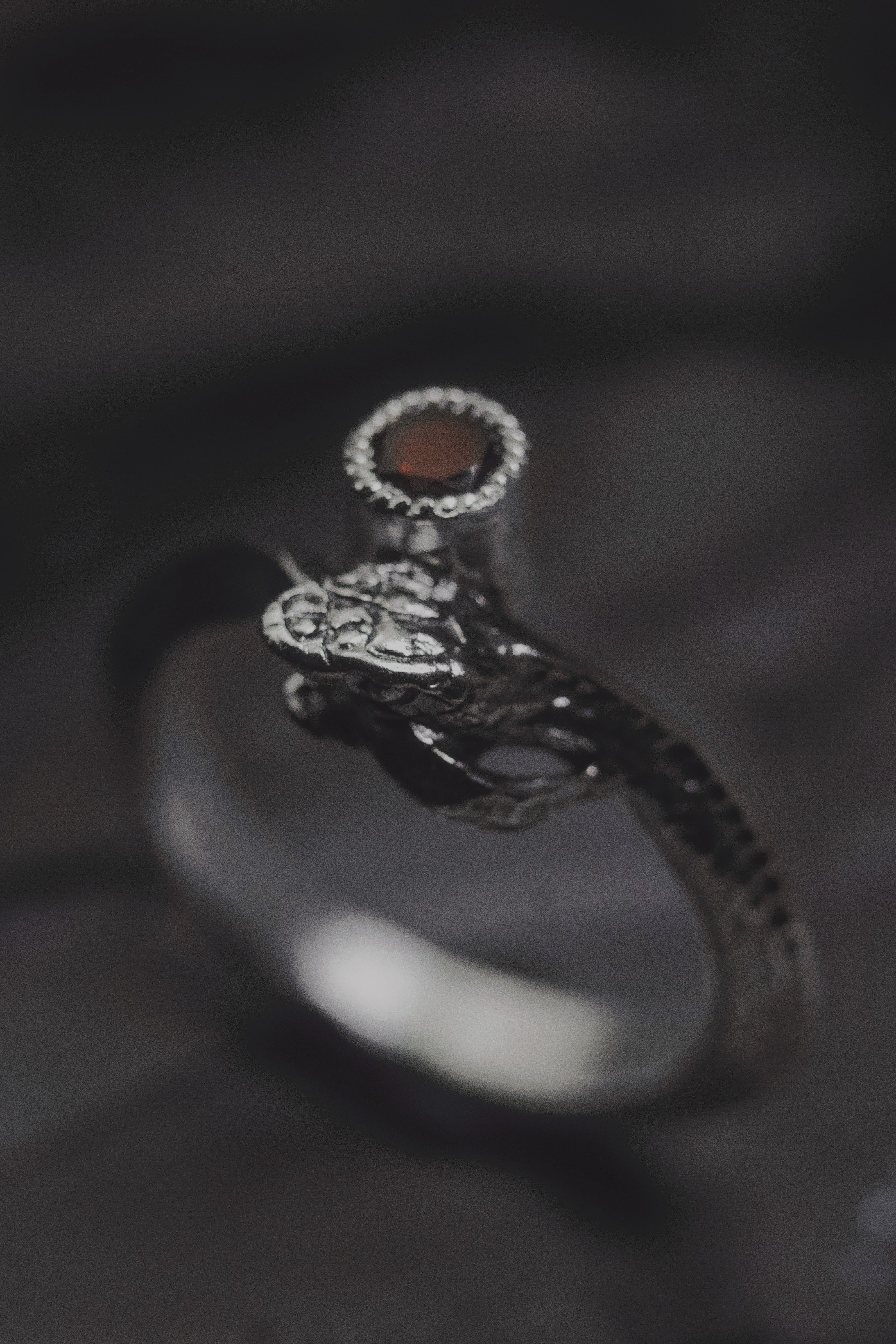 Ouroboros Ring with 4 mm Stone