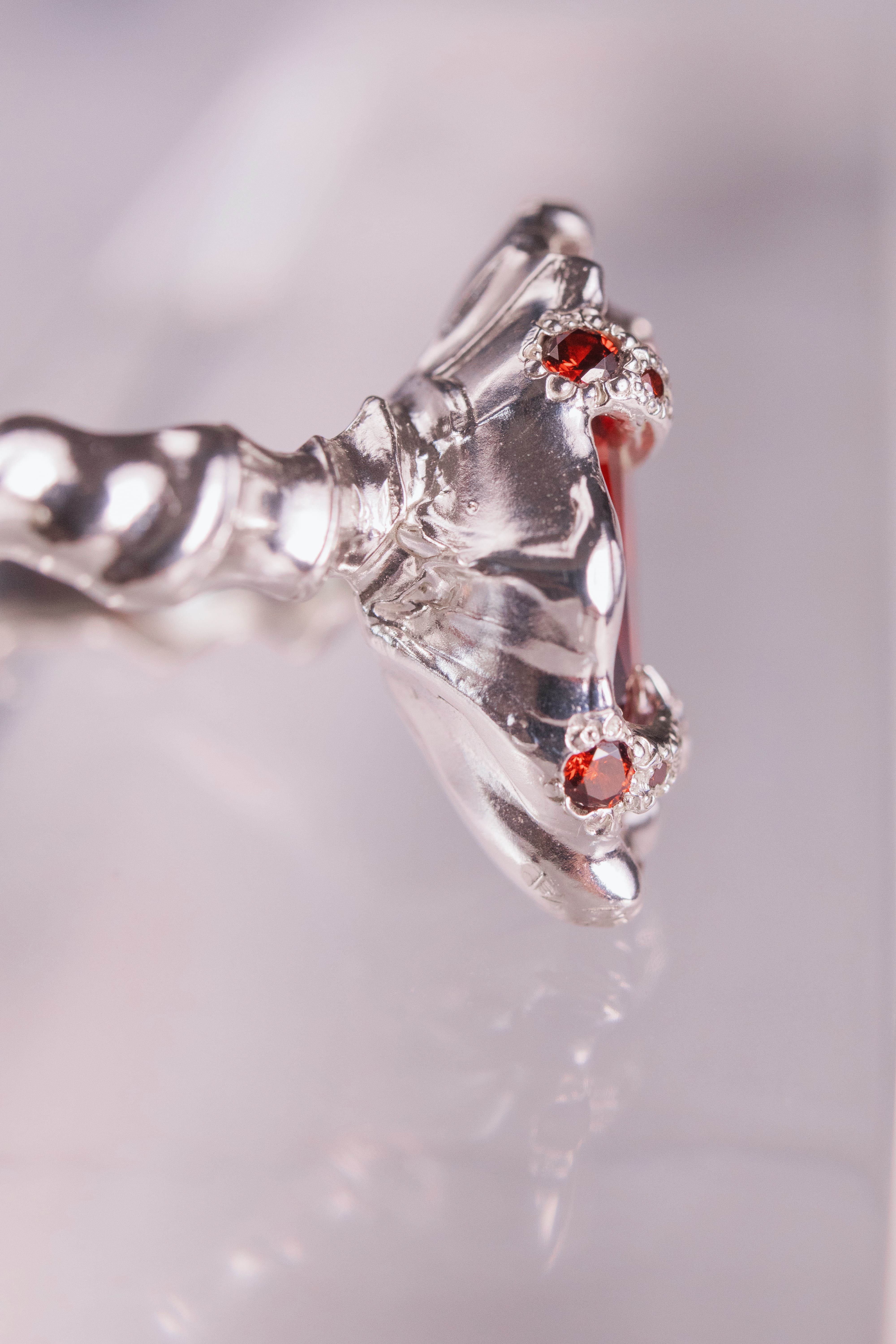 Organic Red CZ Ring
