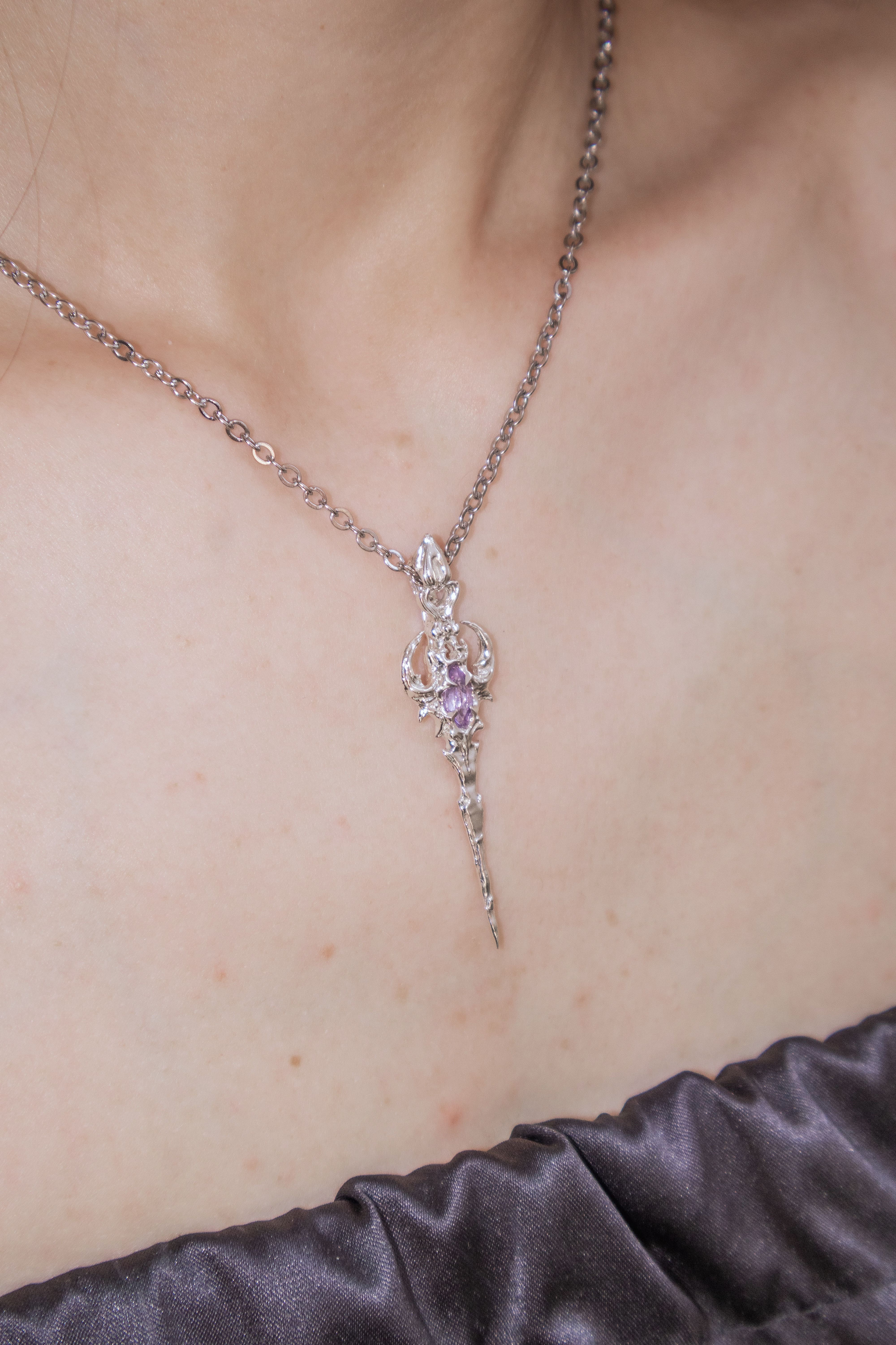 Gothic Cybersigilism sword with Amethyst