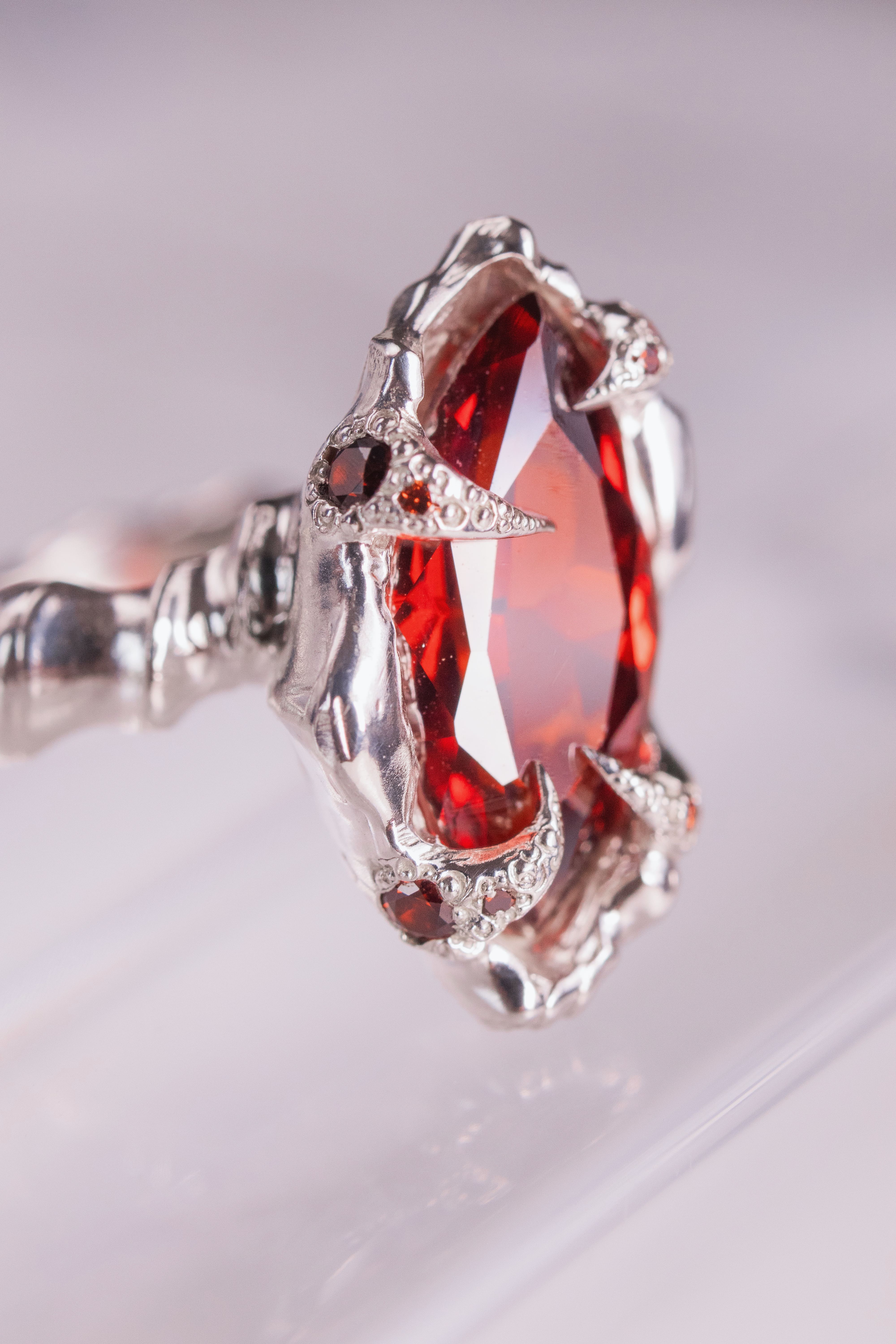 Organic Red CZ Ring