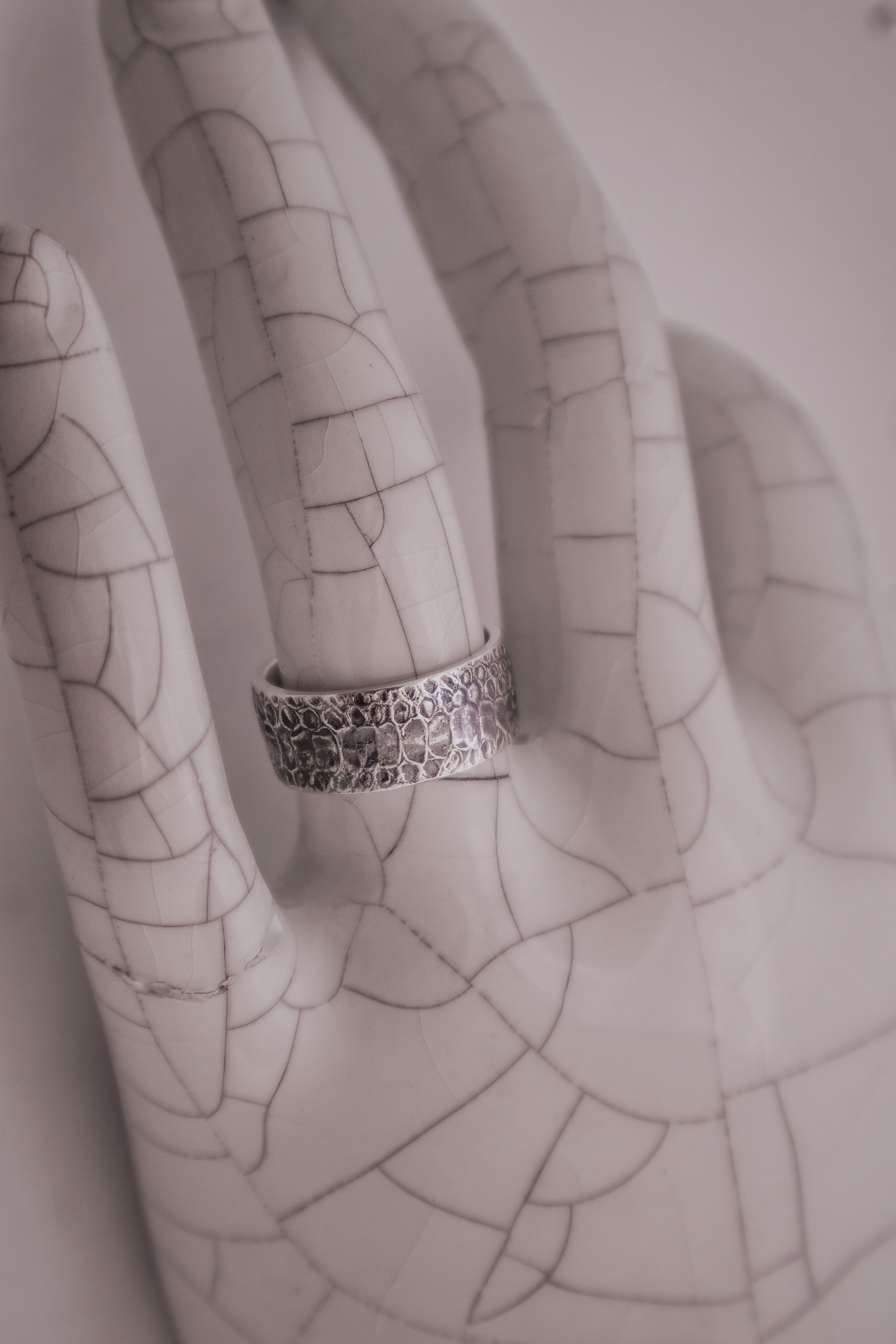 Ring with Snake Scale Relief