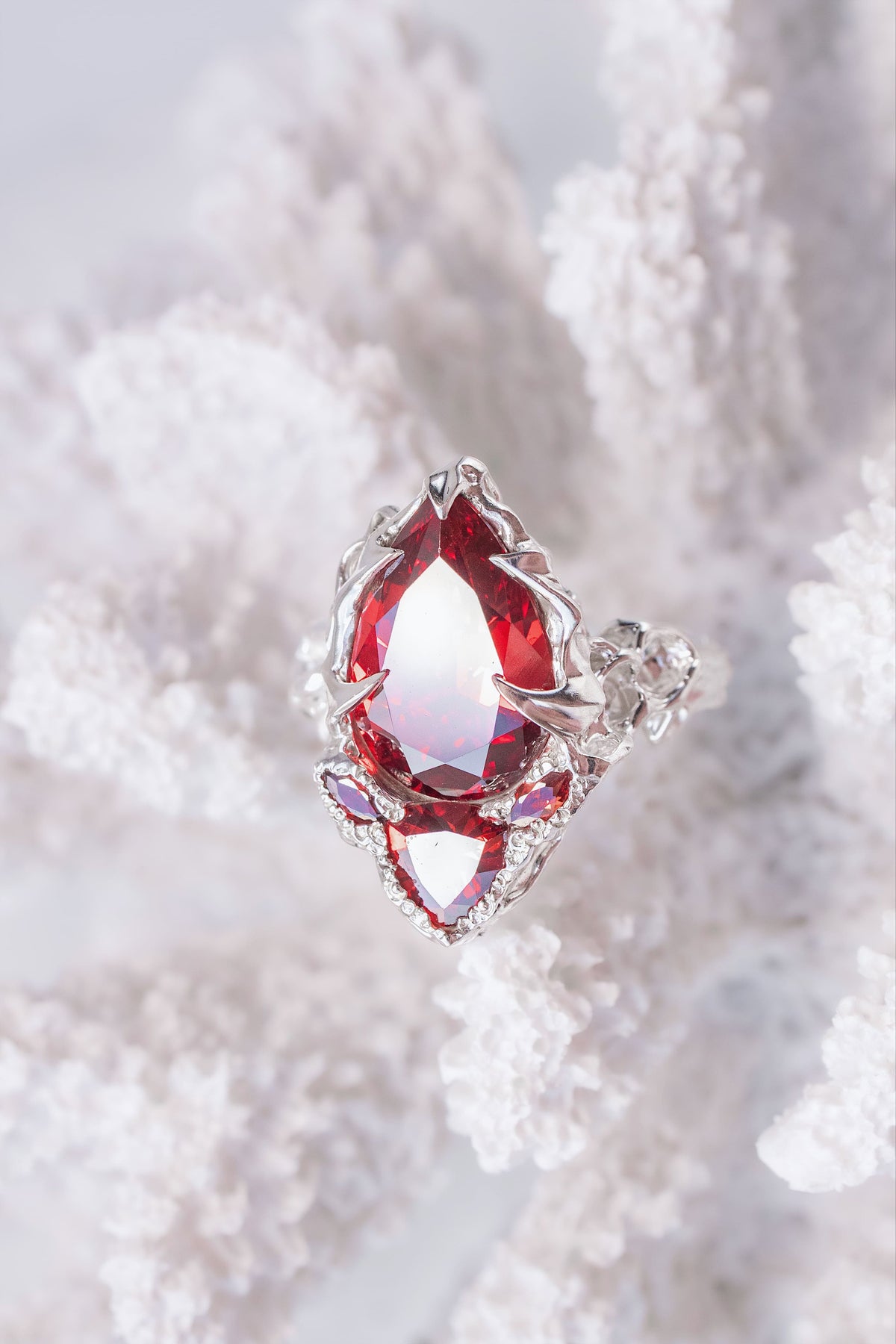 Molecular Ring with Red CZ