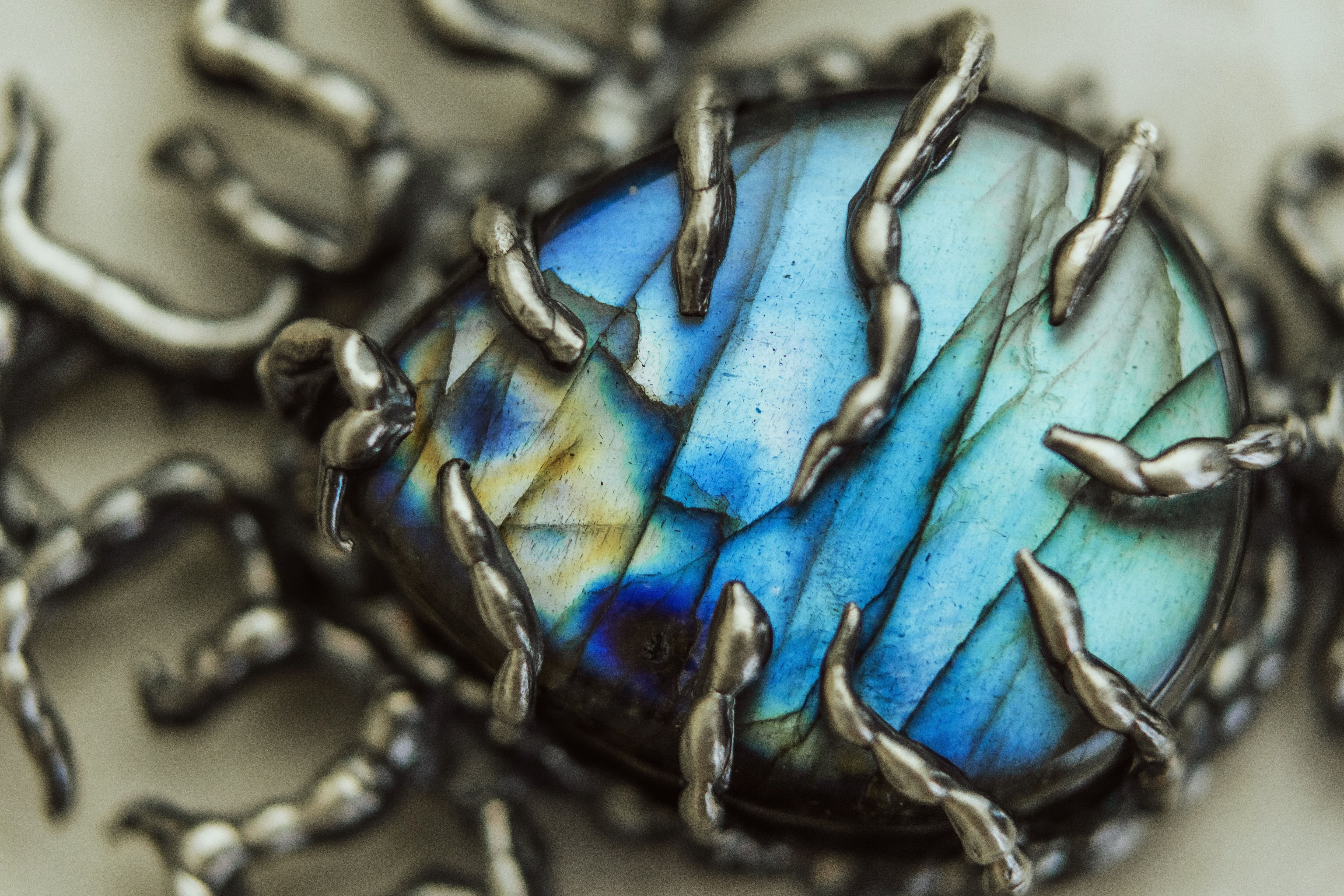 One-of-a-kind massive pendant with labradorite