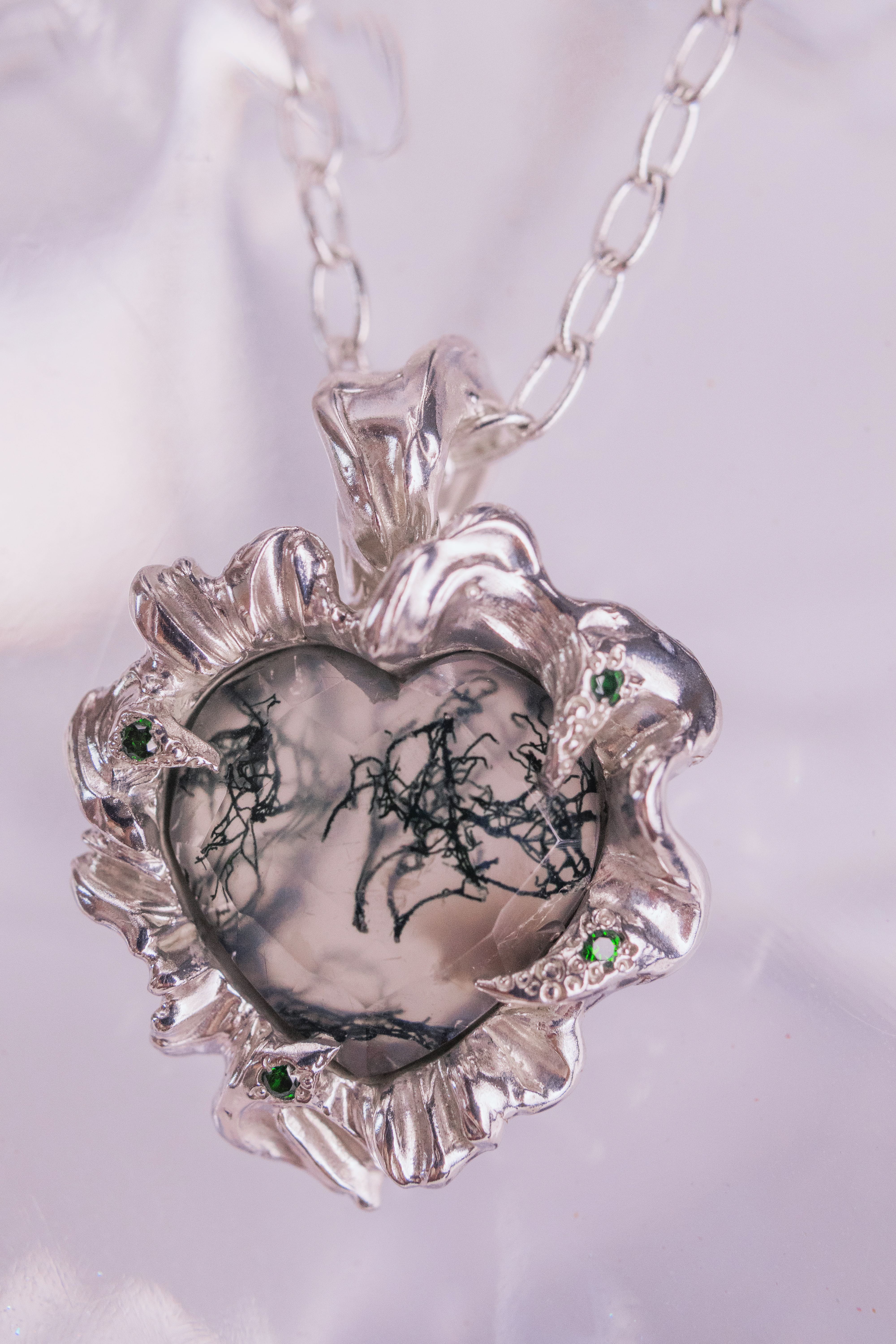 Organic Moss Agate Pendant