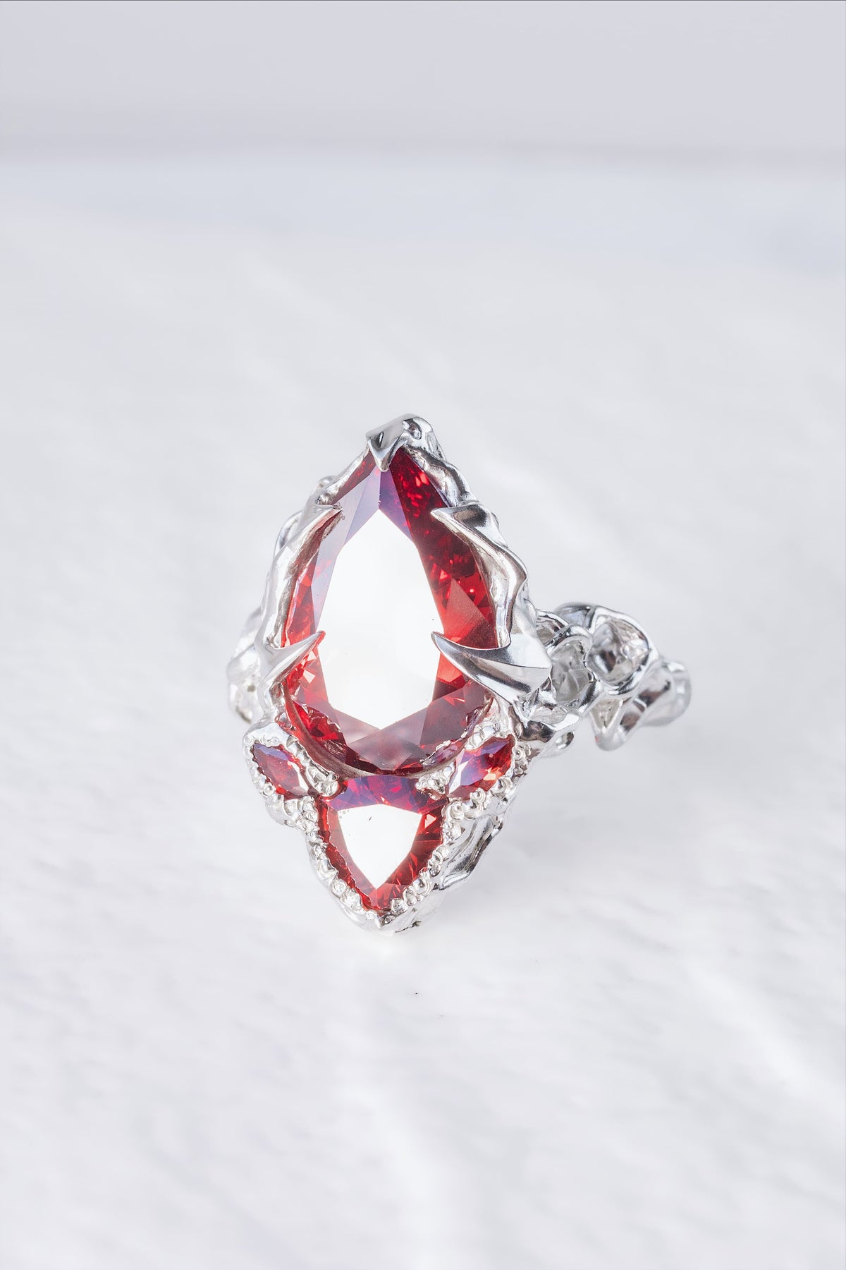 Molecular Ring with Red CZ