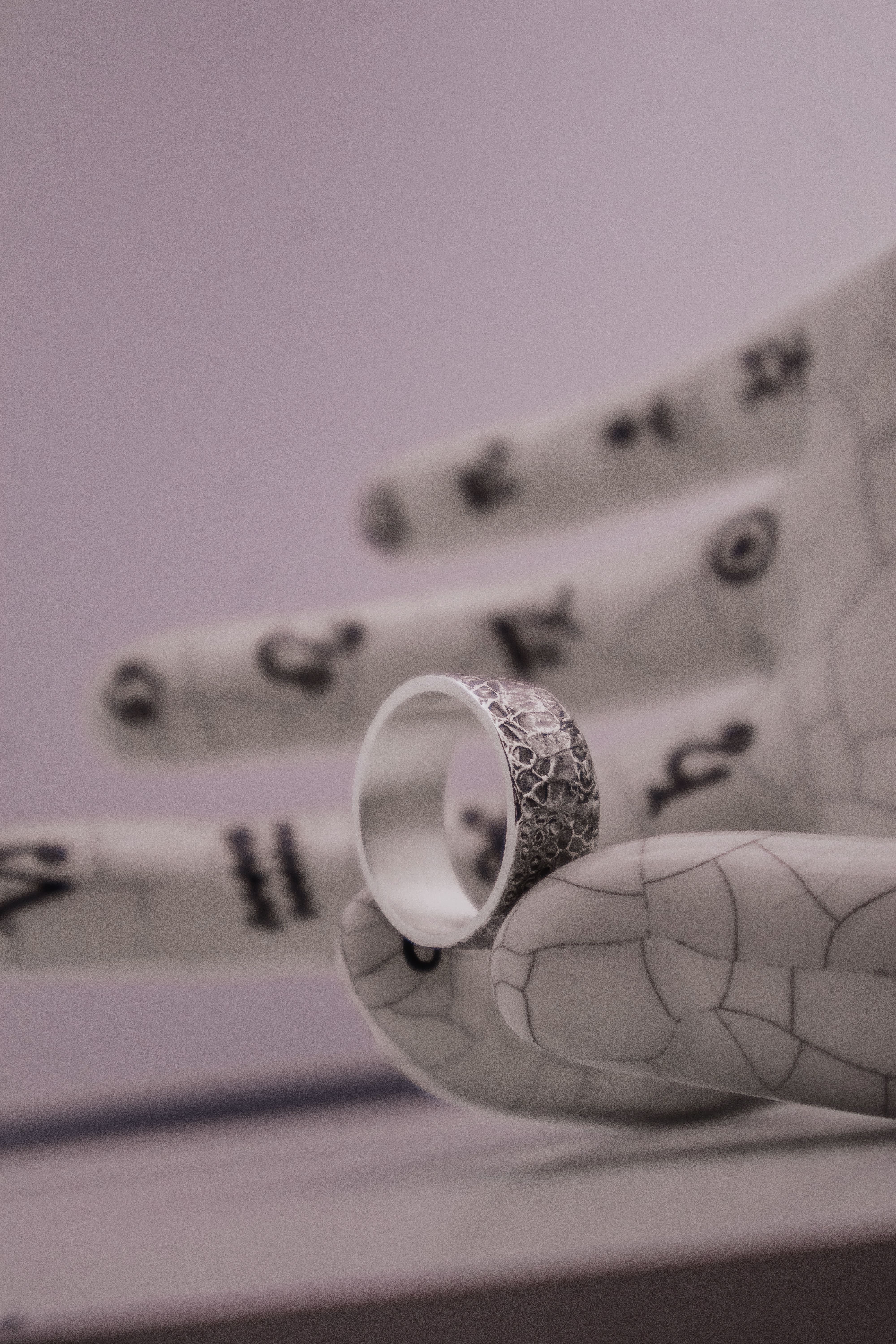Ring with Snake Scale Relief