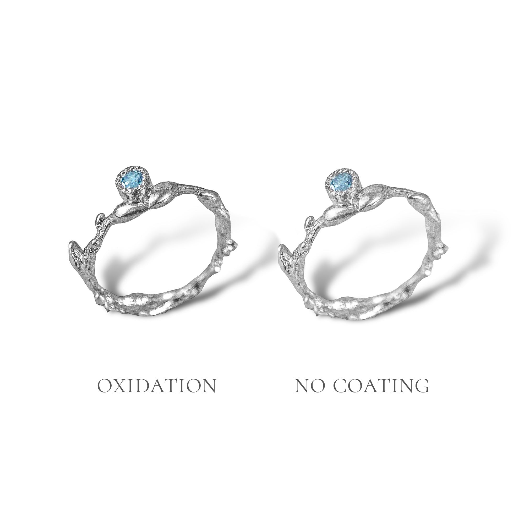 Wavy Branch Ring with Stone