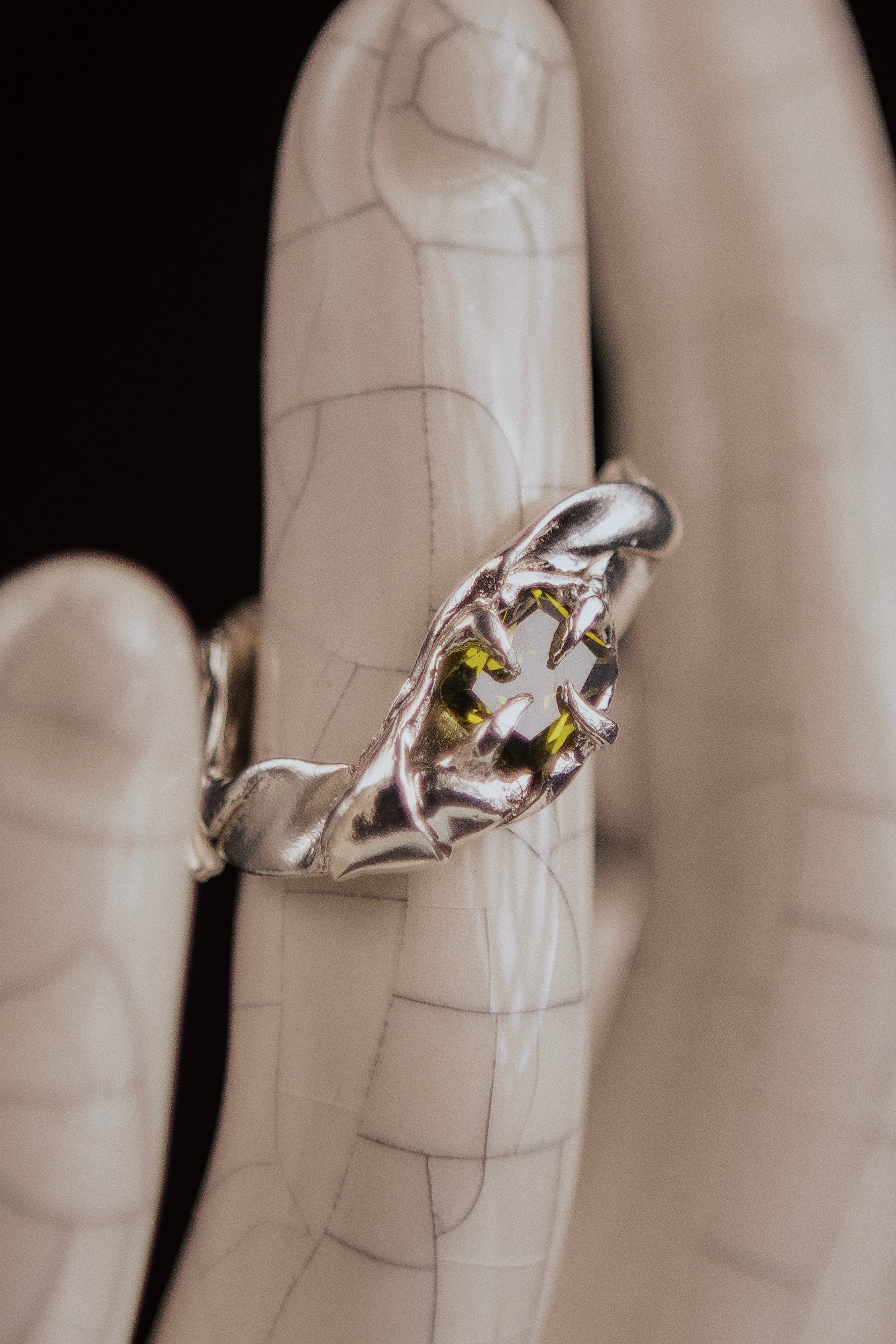 One-of-a-kind ring with stone