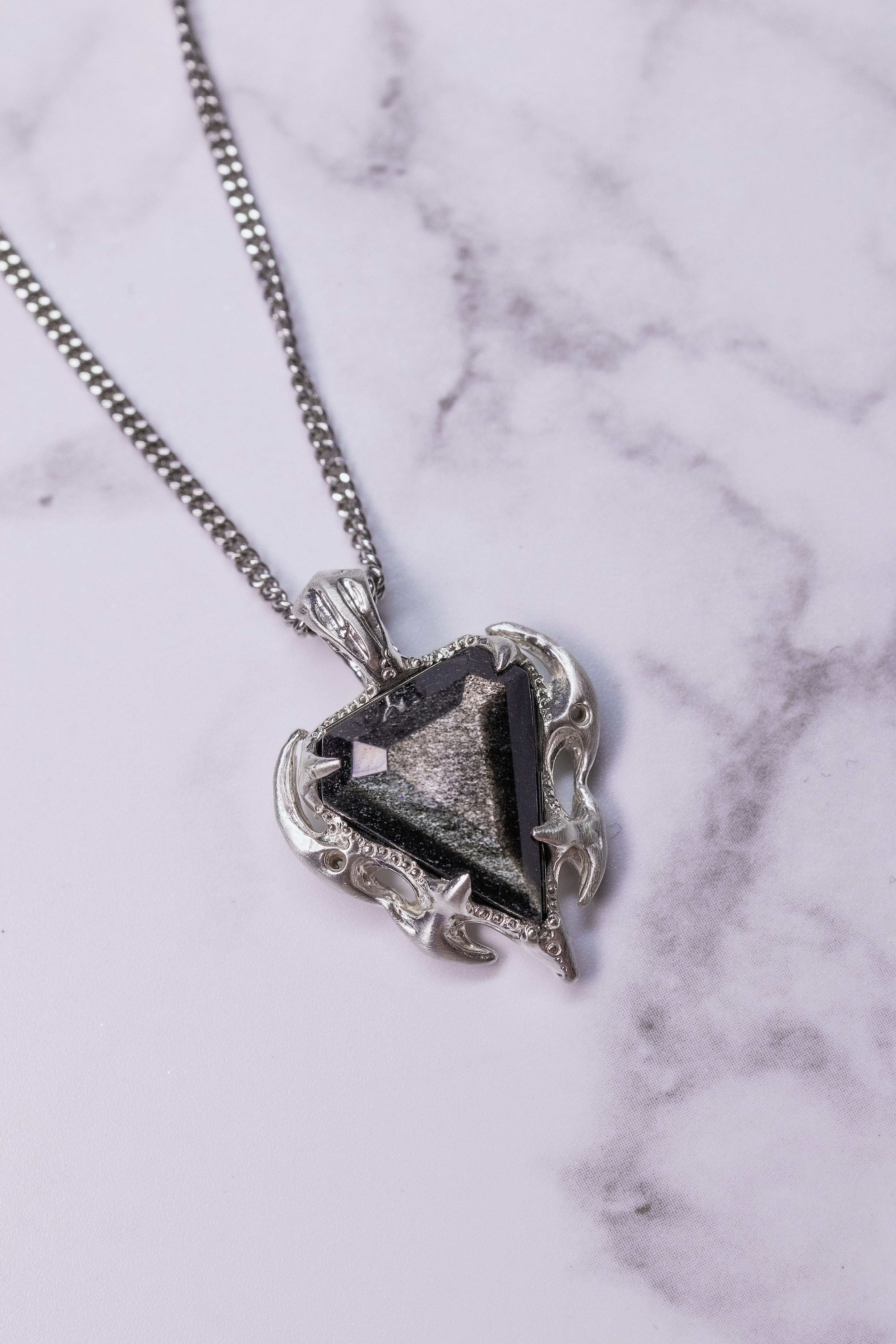 Obsidian Tribal Pendant
