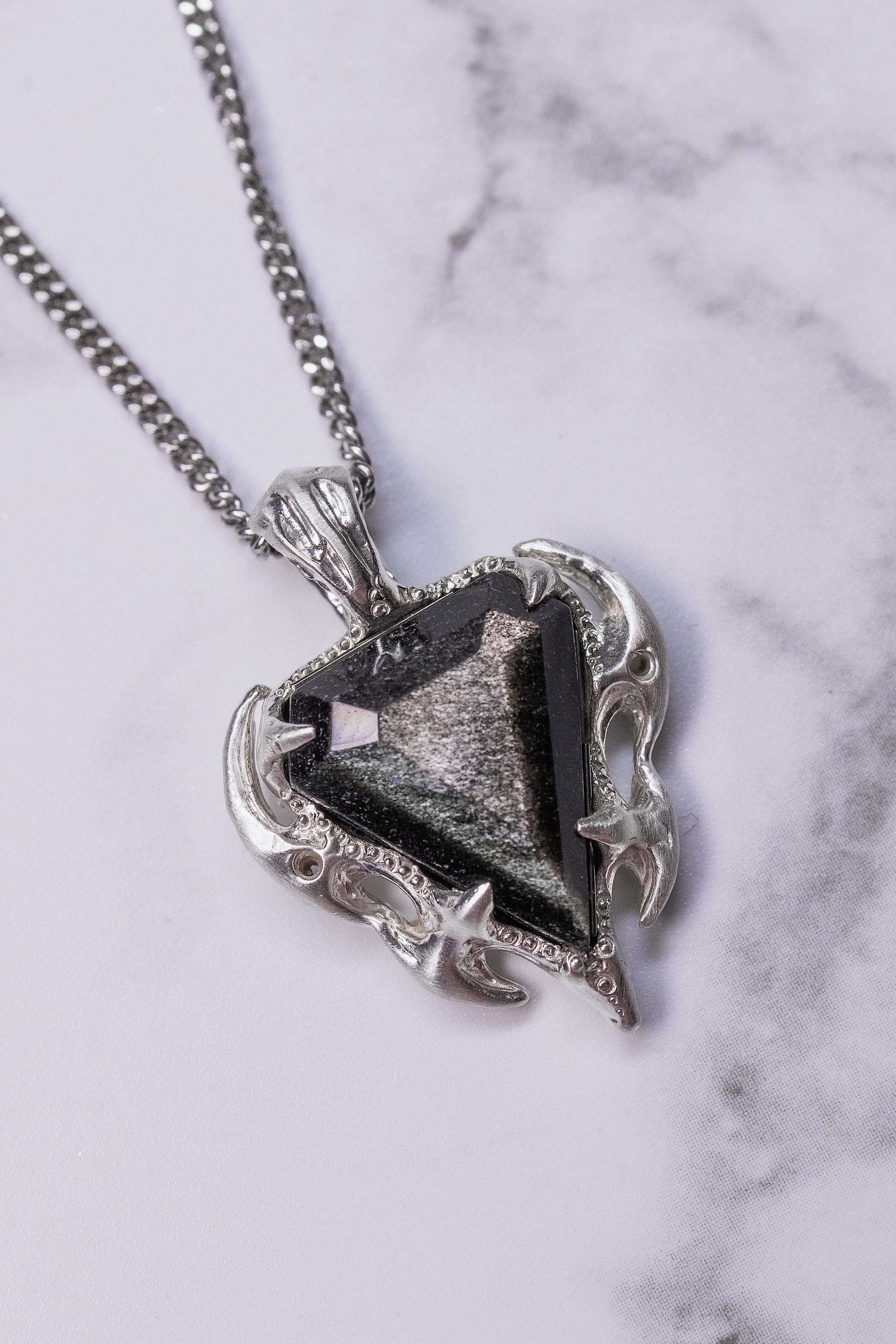Obsidian Tribal Pendant