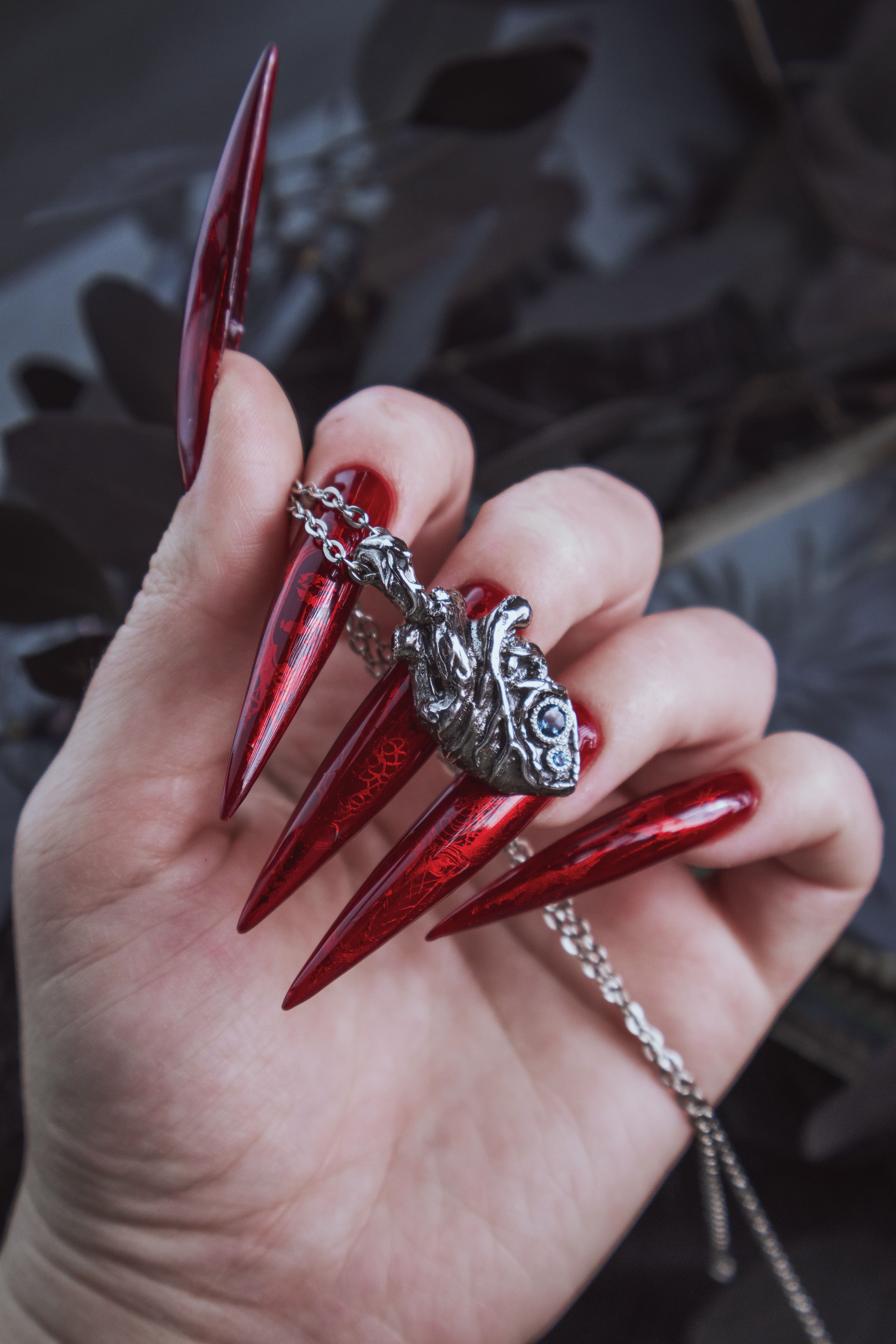 Anatomical heart with gemstones