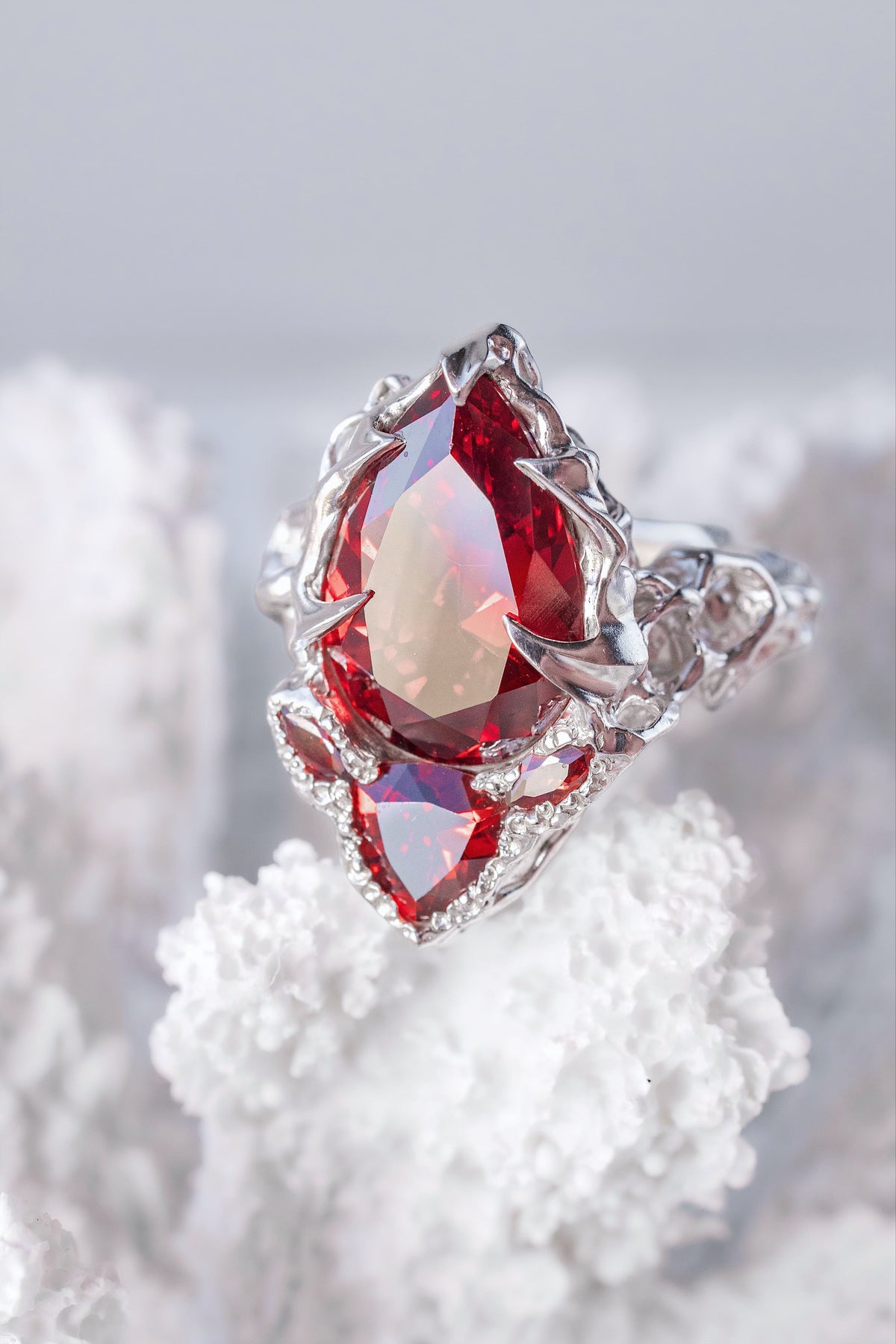 Molecular Ring with Red CZ