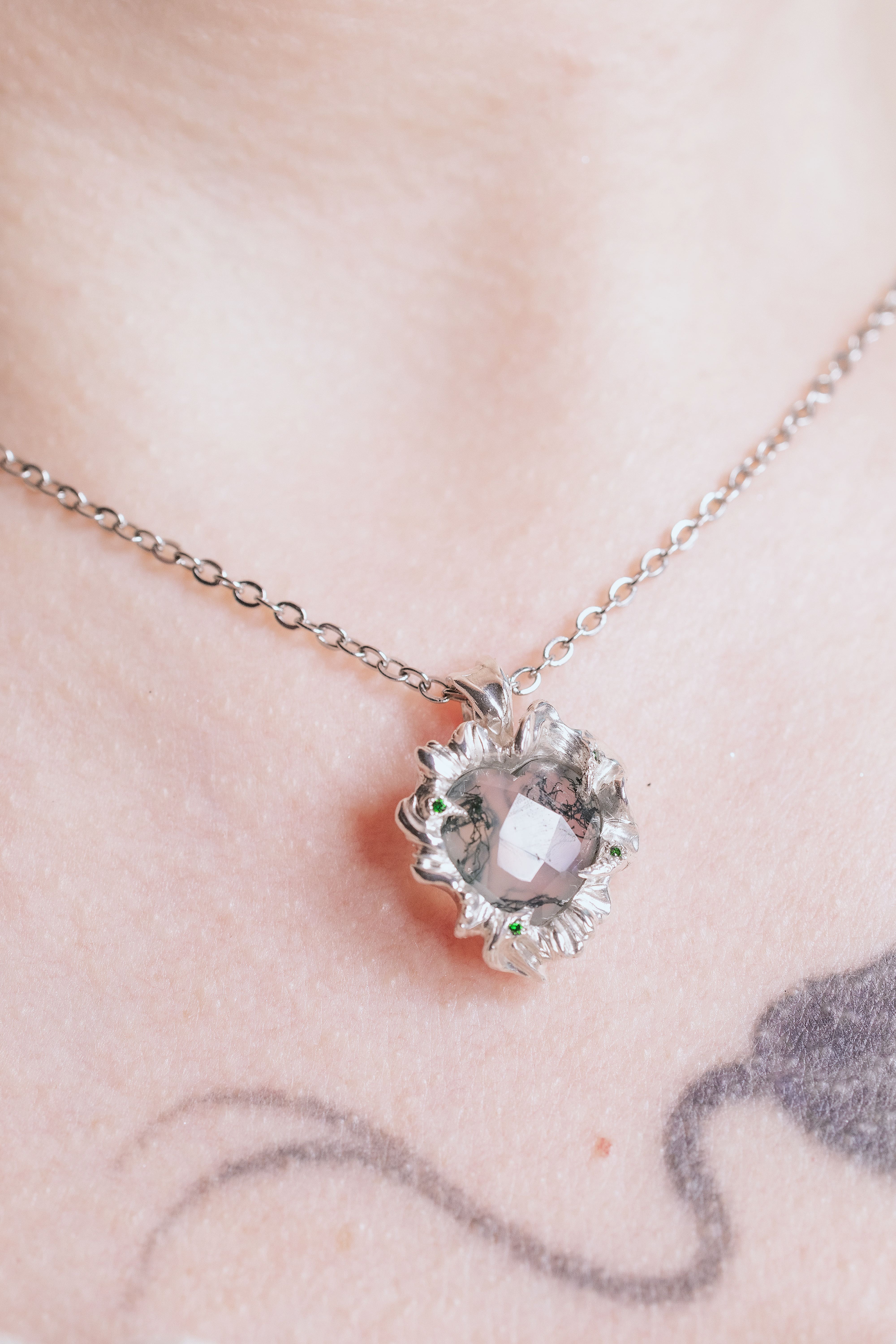 Organic Moss Agate Pendant