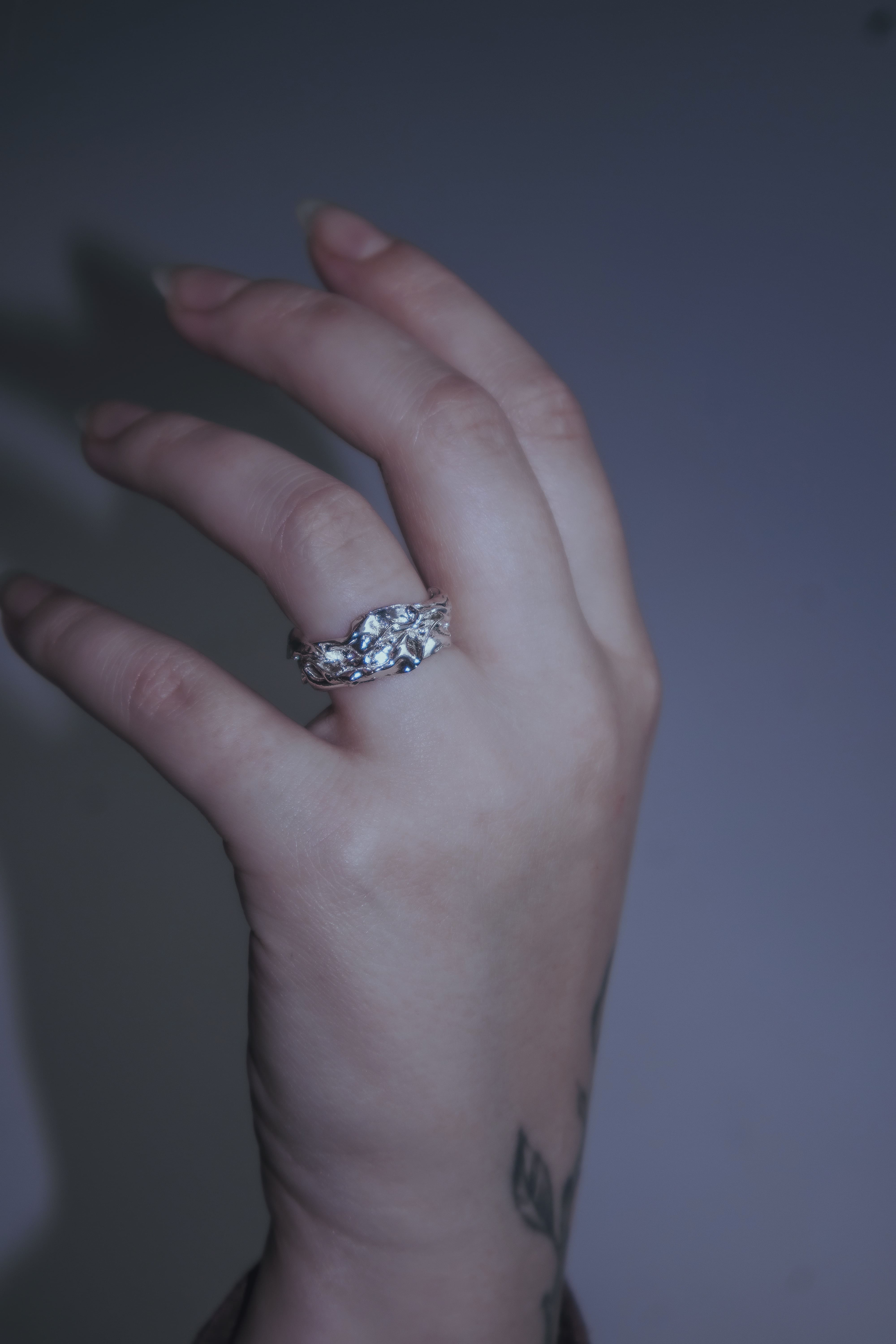 One-of-a-kind textured ring