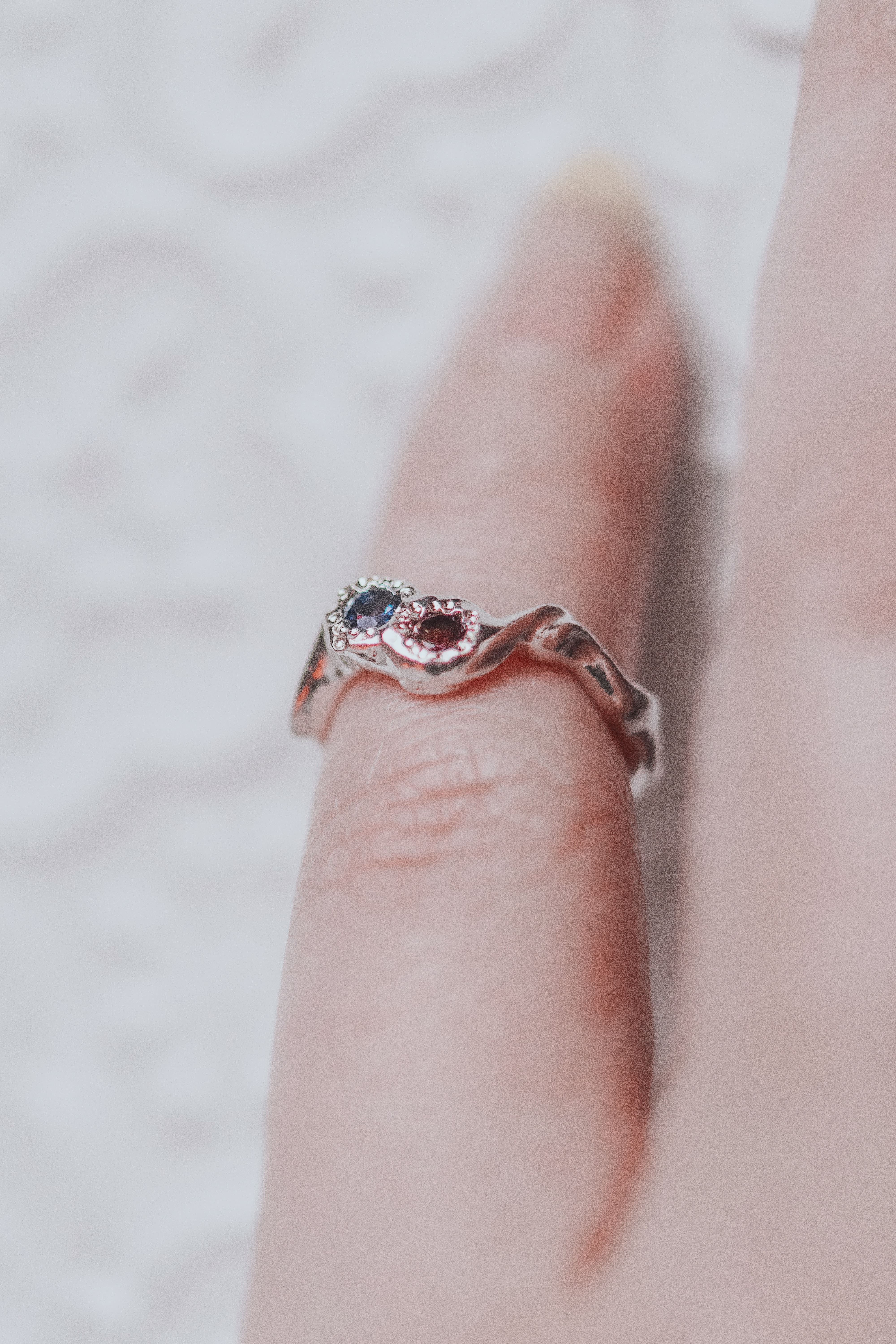 Minimalistic ring with stones