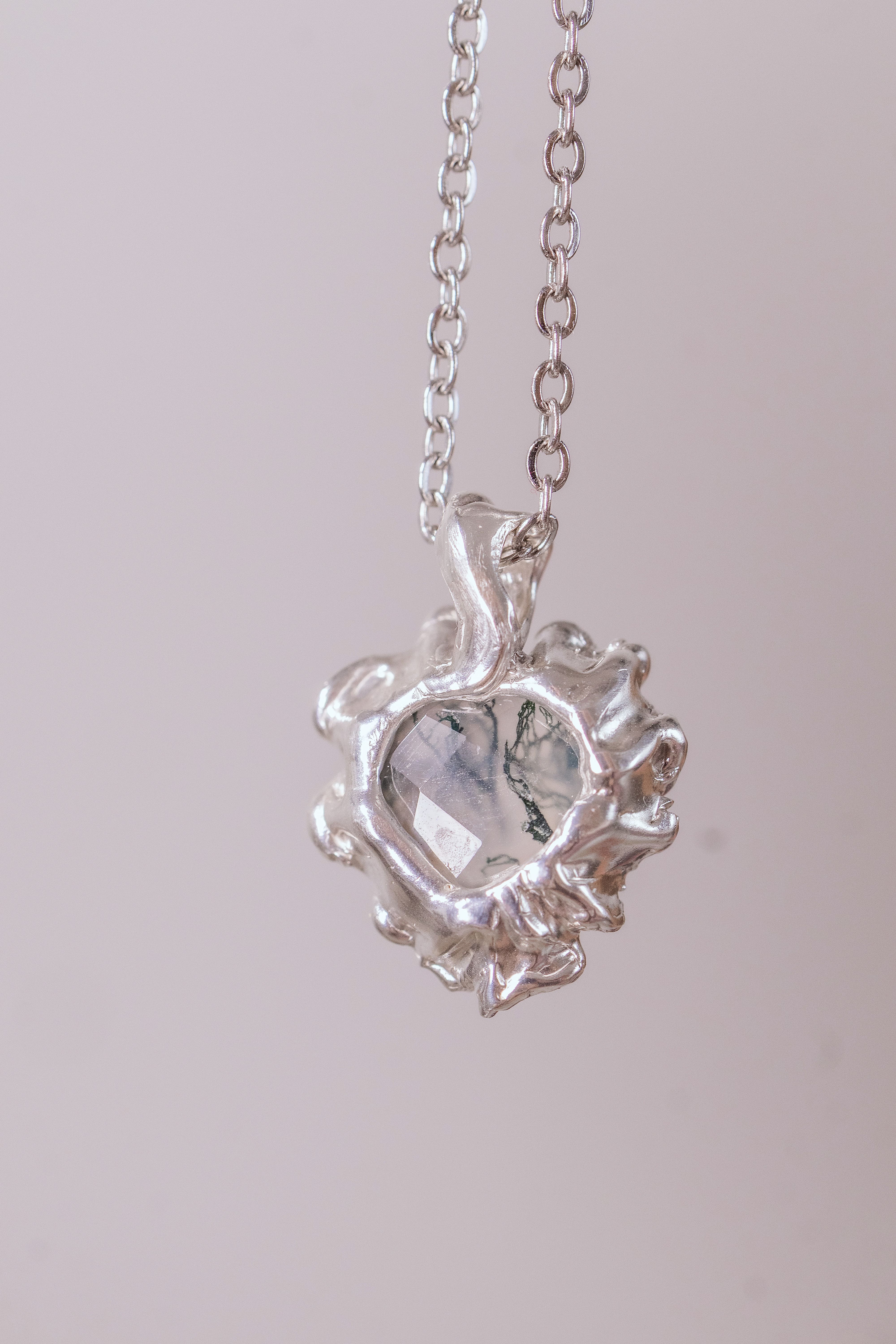 Organic Moss Agate Pendant