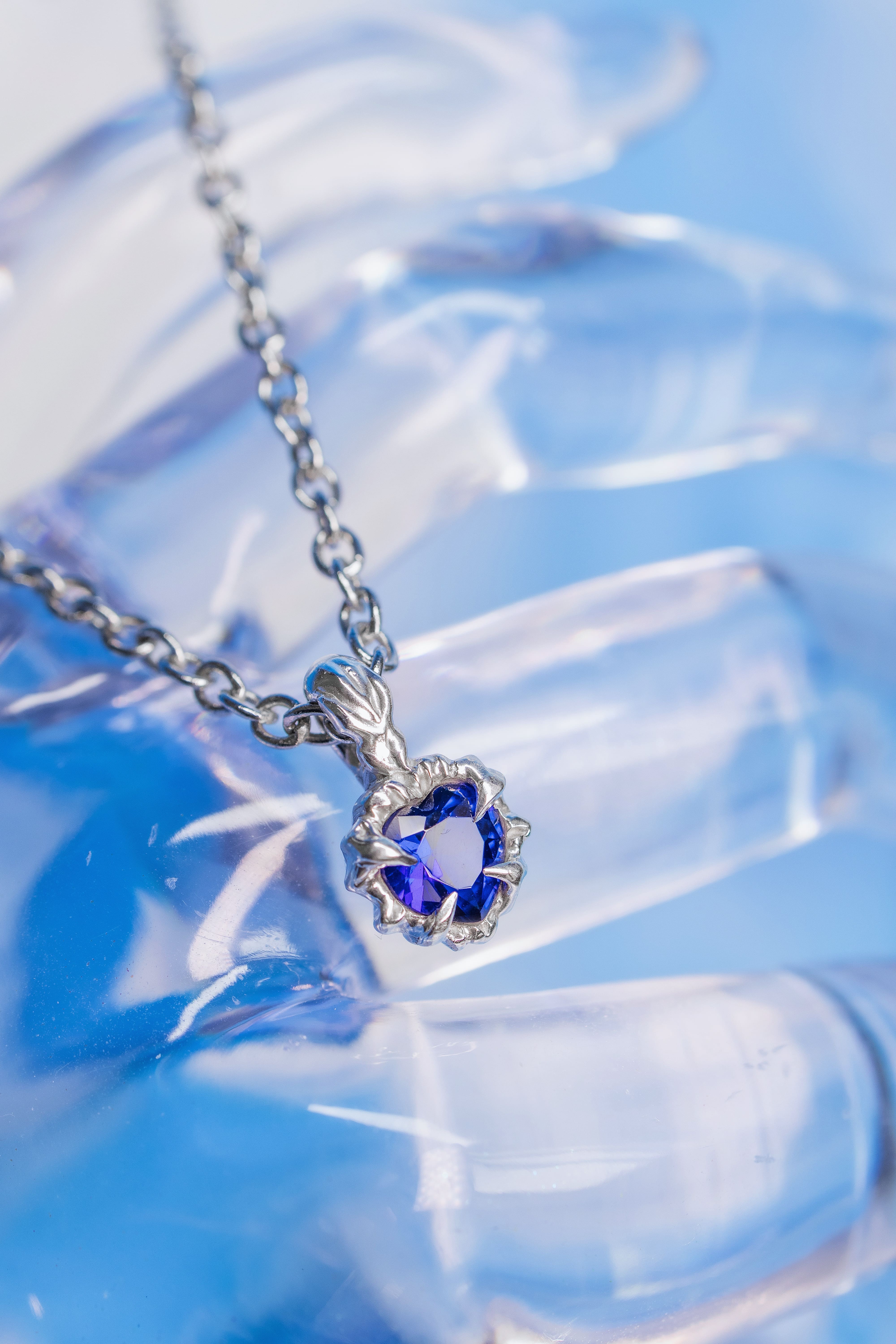 Tiny blue heart pendant