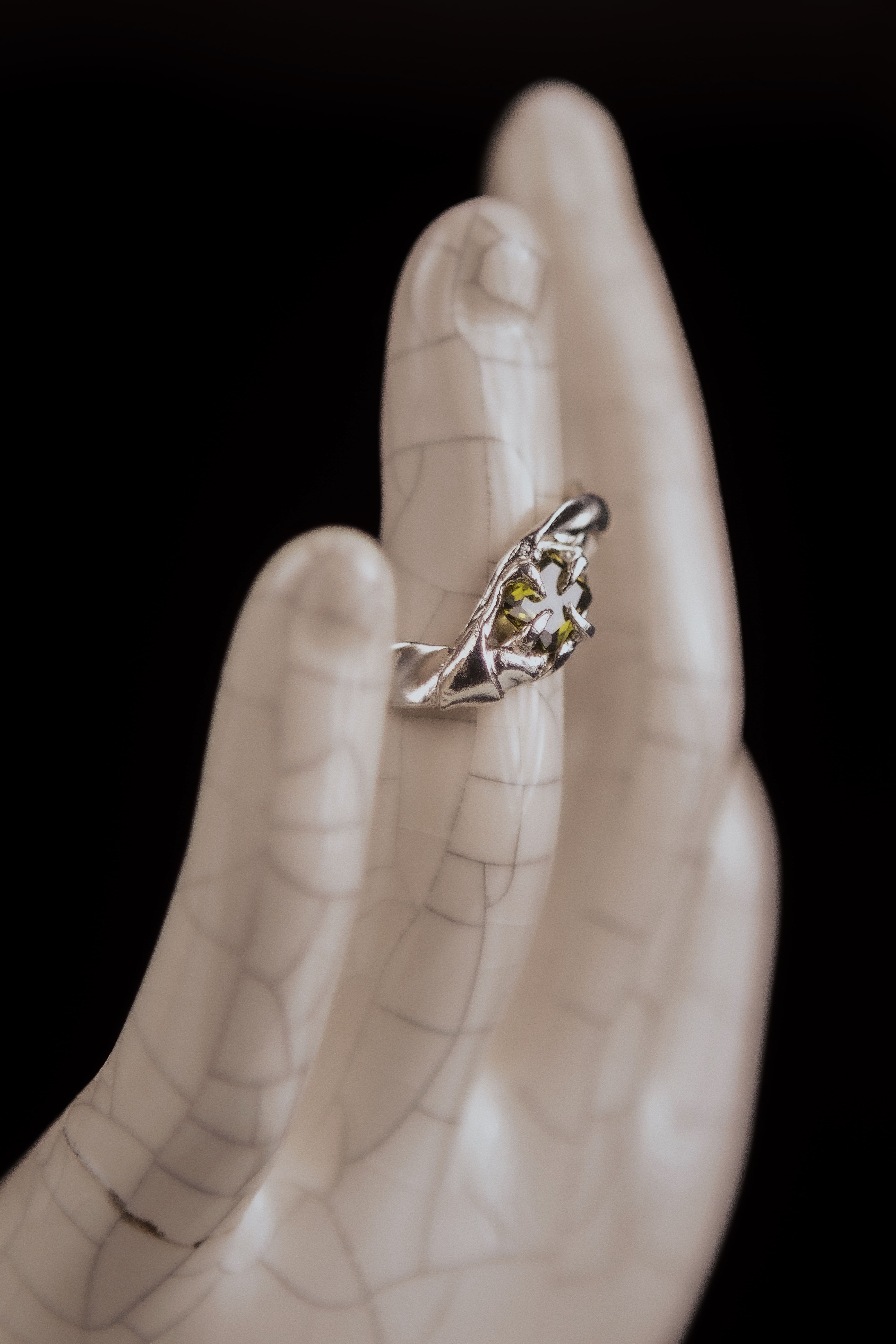 One-of-a-kind ring with stone