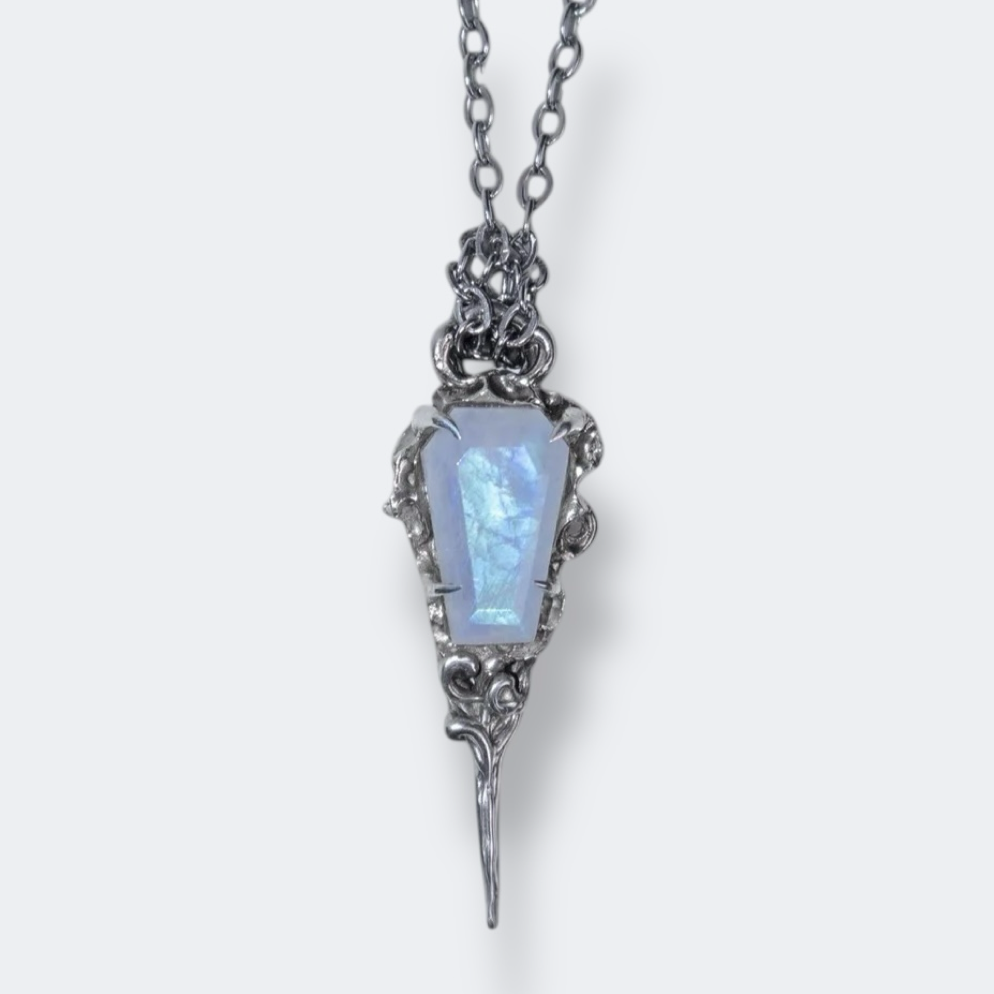 Moonstone coffin pendant