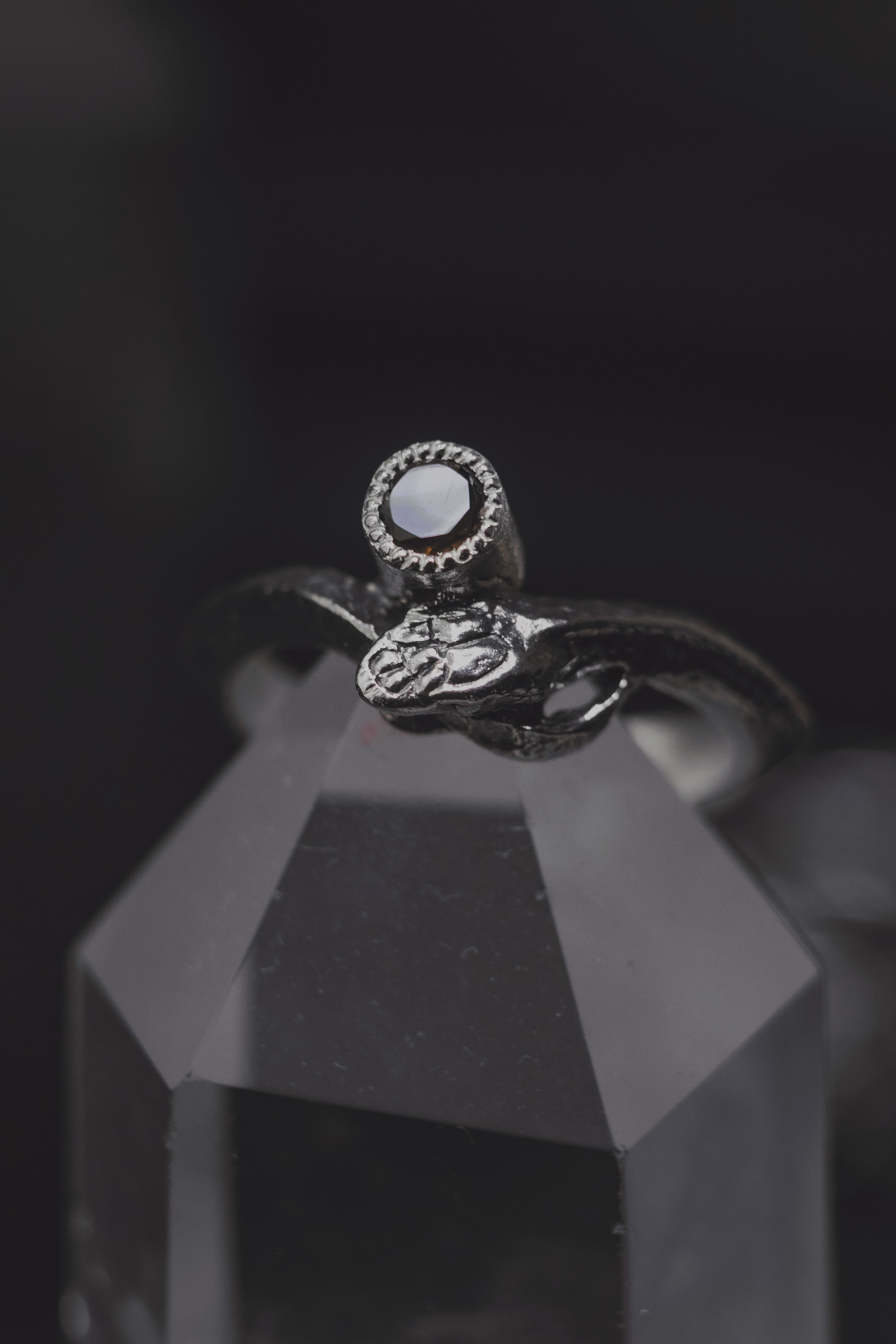 Ouroboros Ring with 4 mm Stone