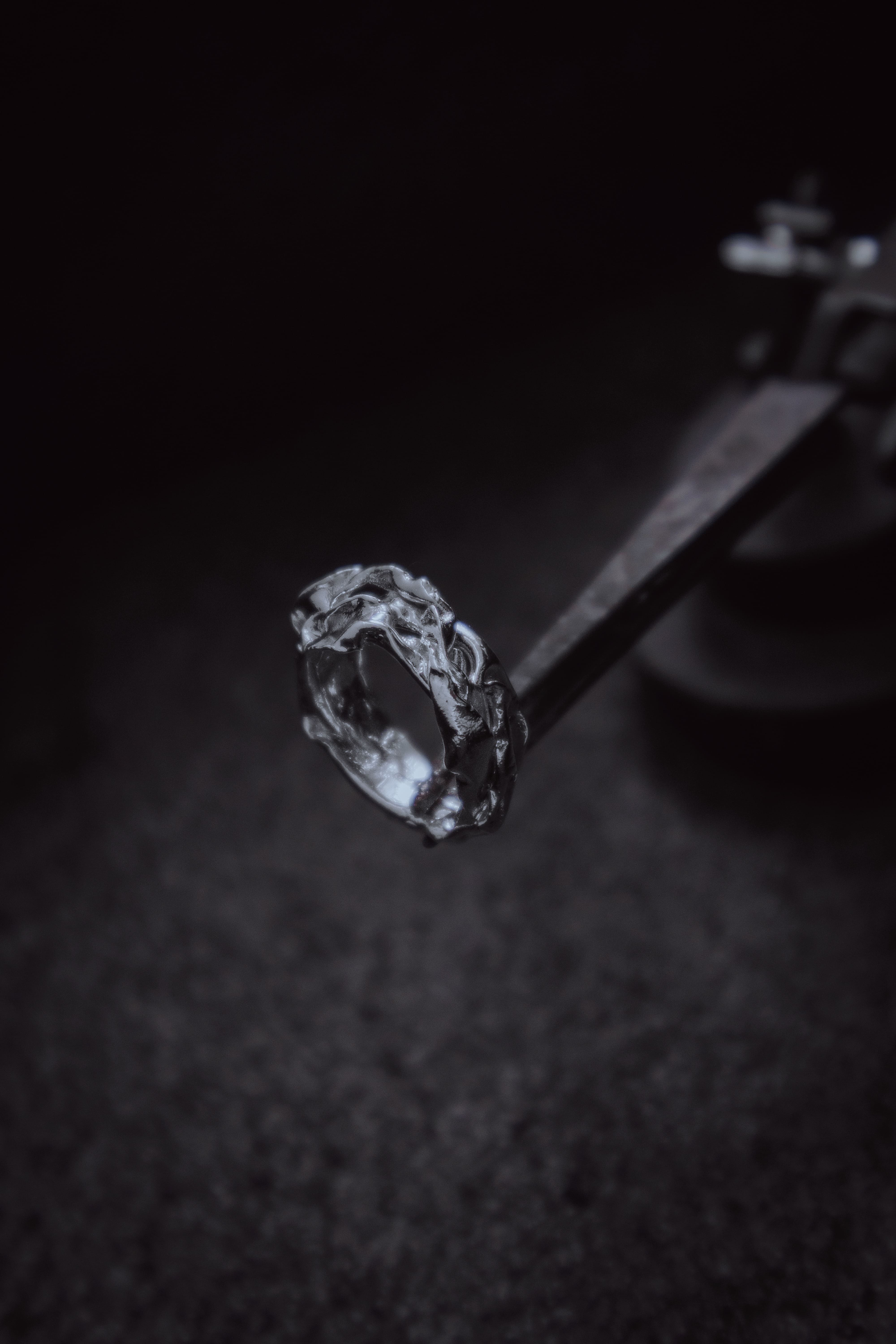 One-of-a-kind textured ring