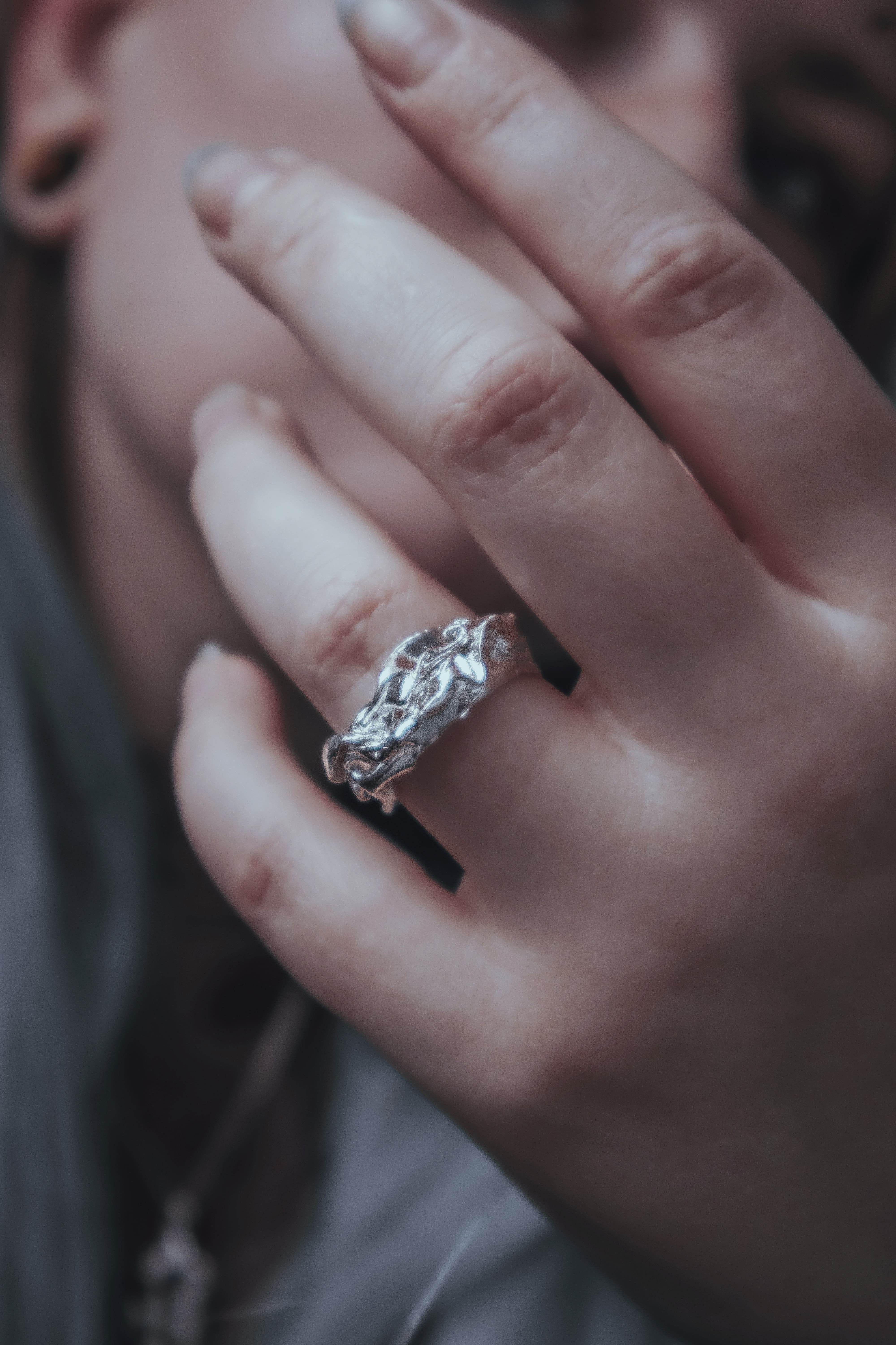 One-of-a-kind textured ring