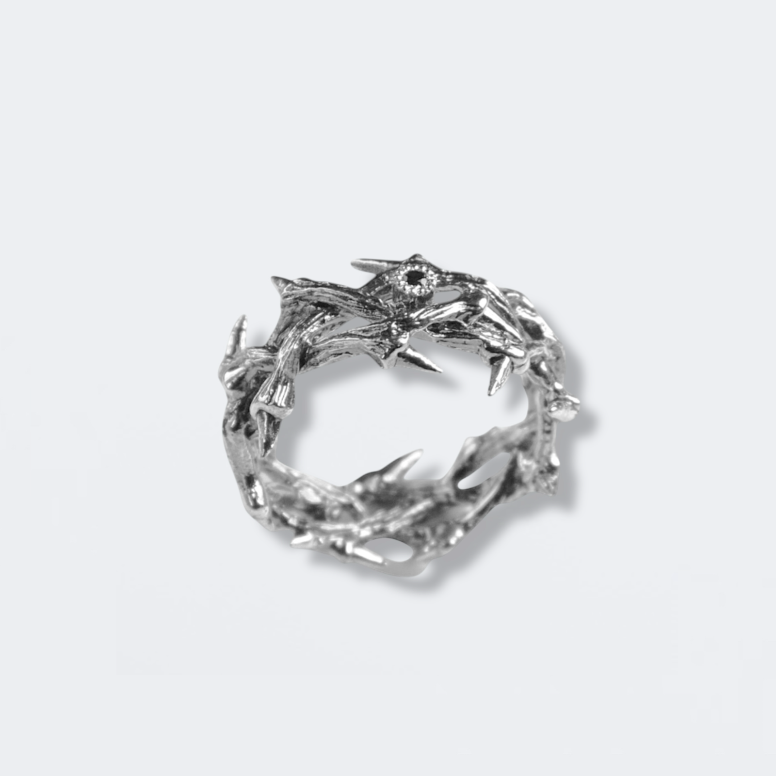 Crown of Thorns ring with stone