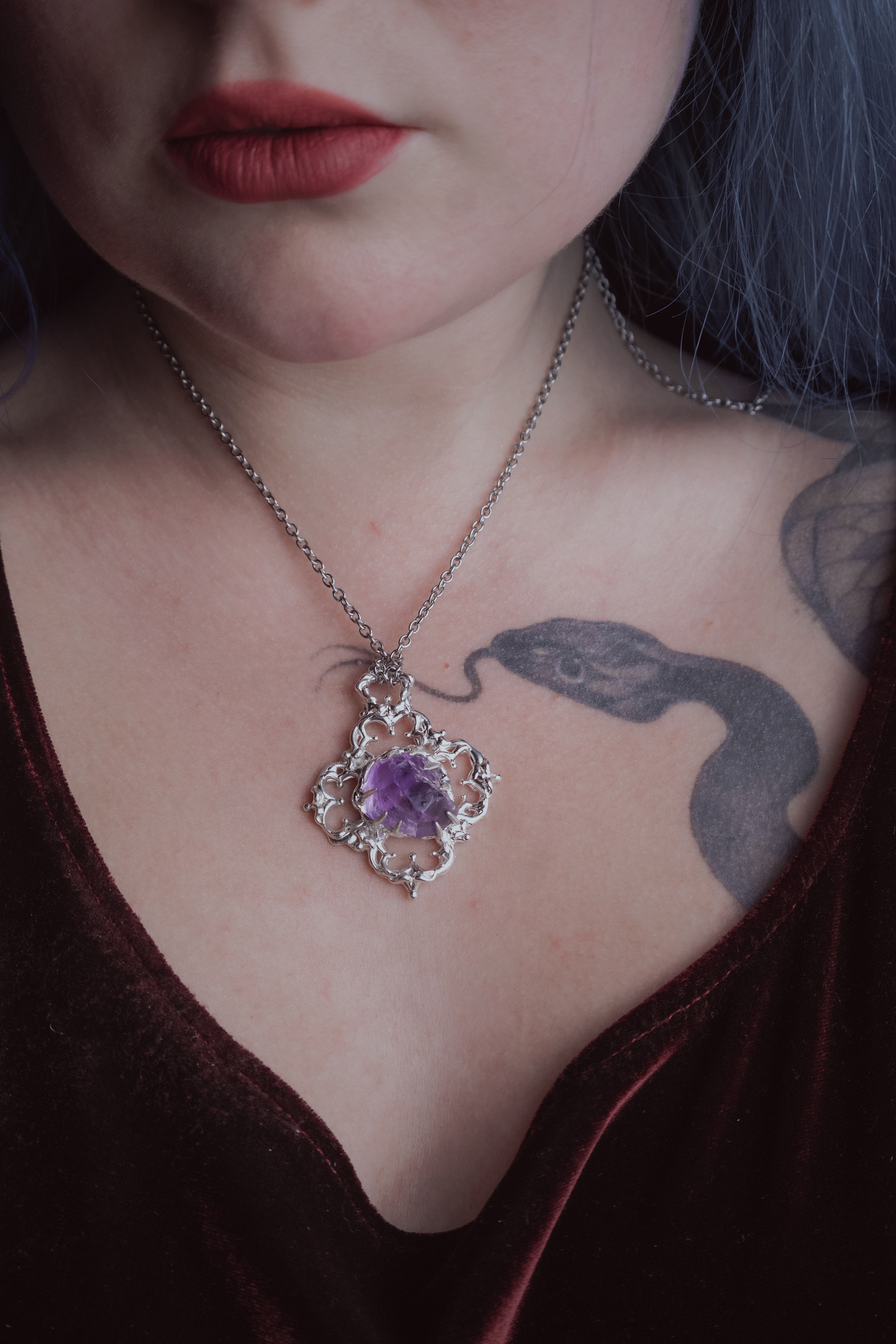 One-of-a-kind pendant with Amethyst