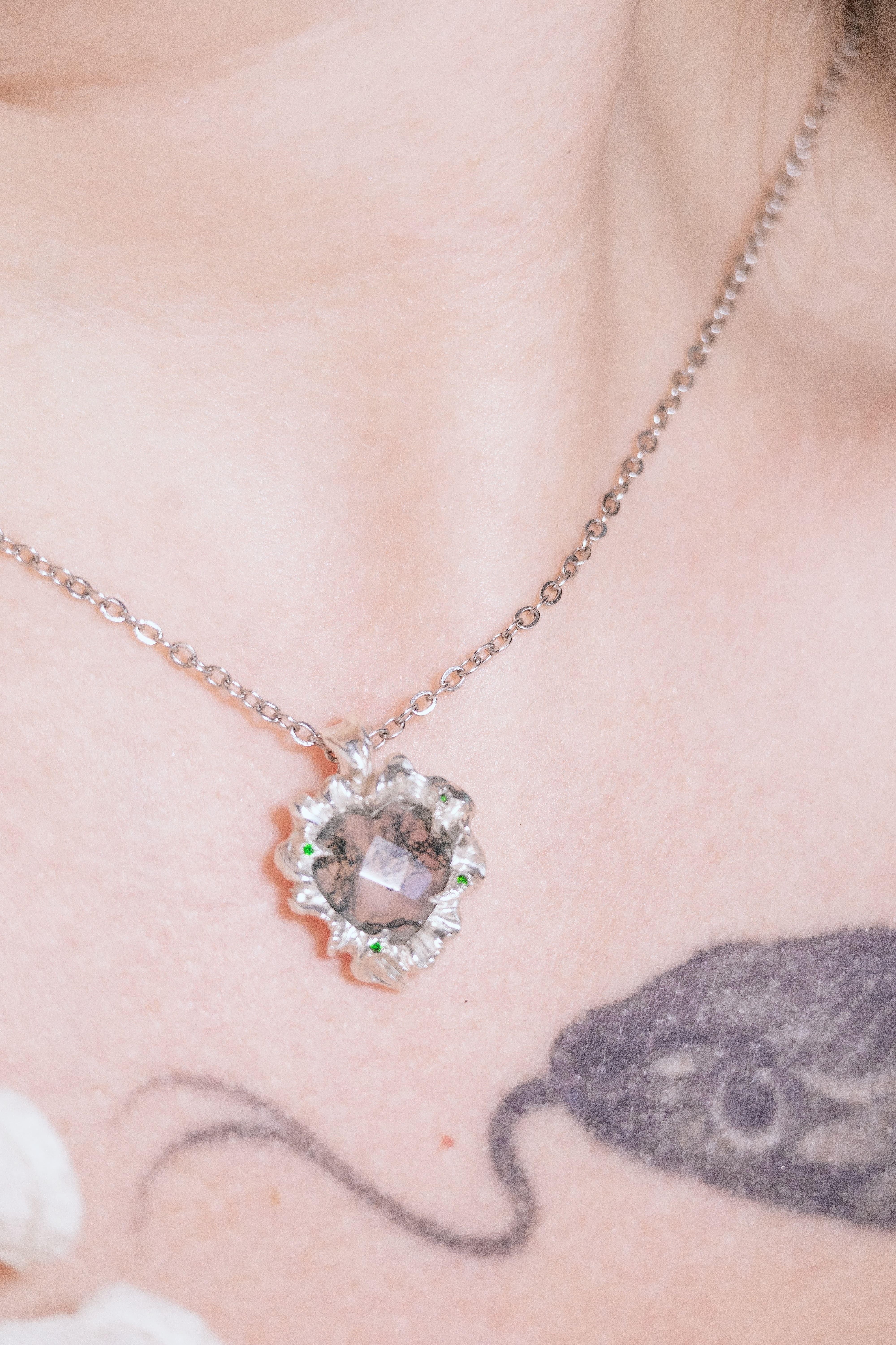 Organic Moss Agate Pendant