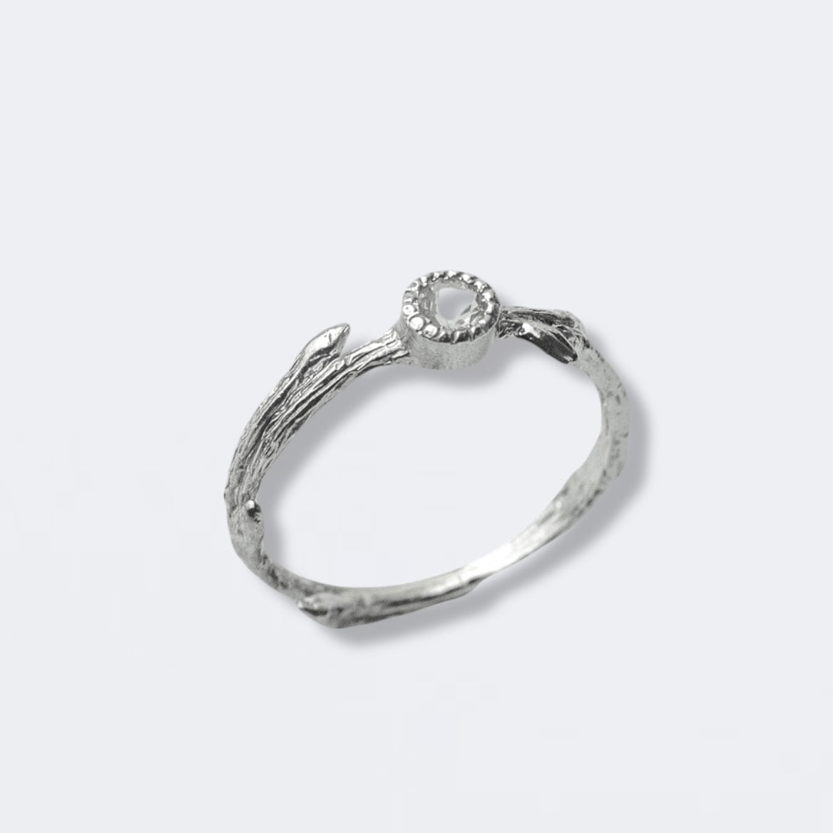 Branch ring with stone