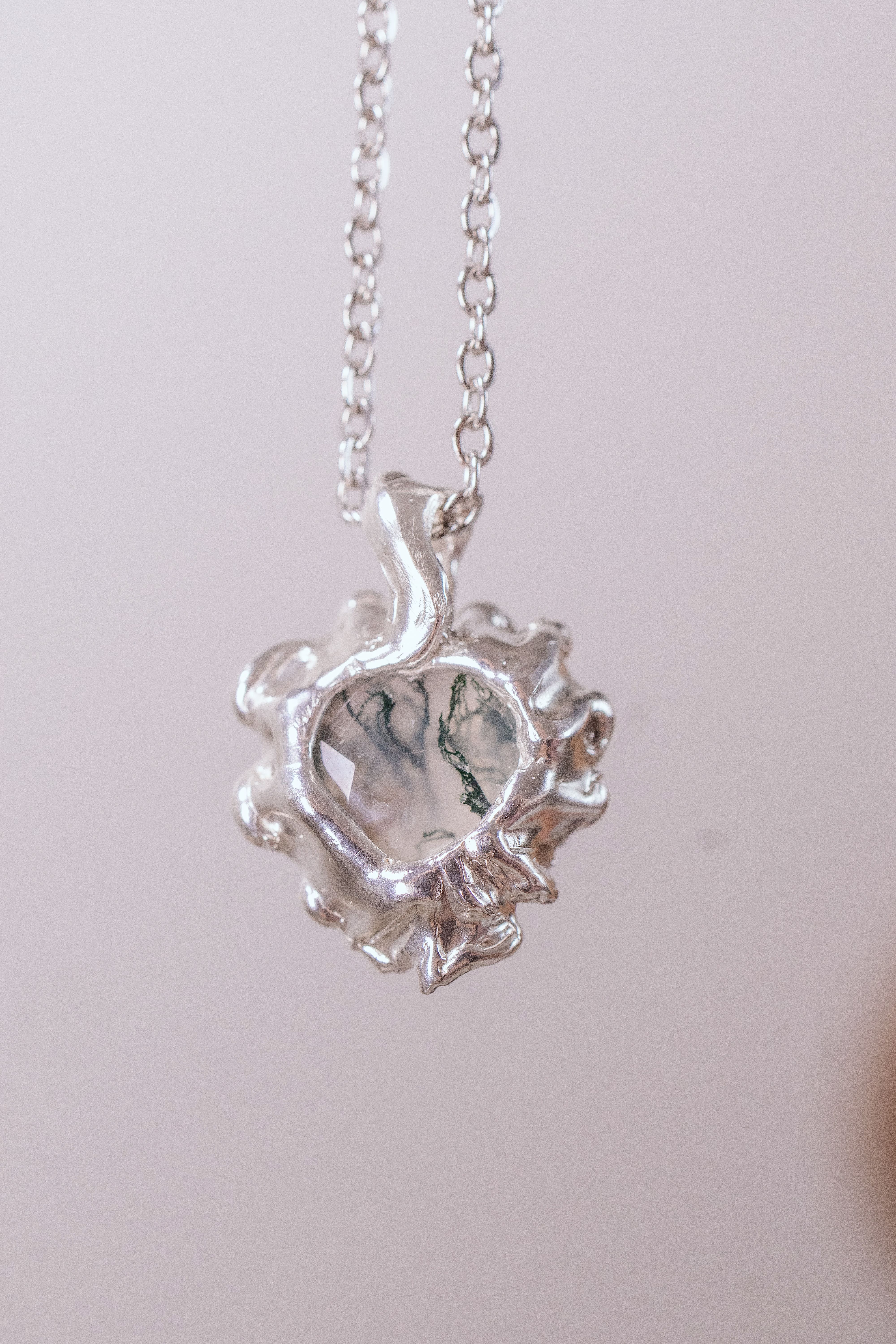 Organic Moss Agate Pendant