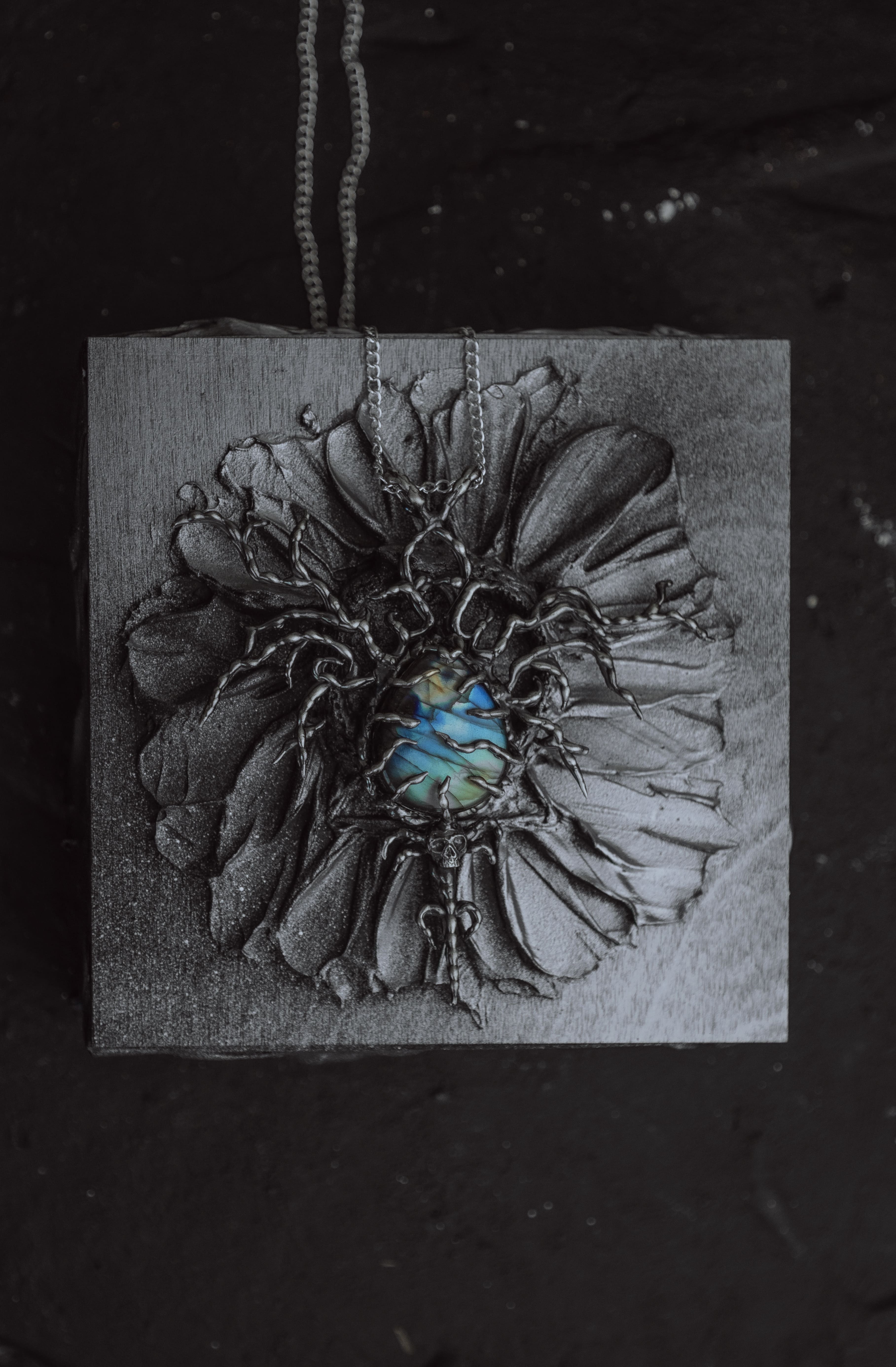 One-of-a-kind massive pendant with labradorite