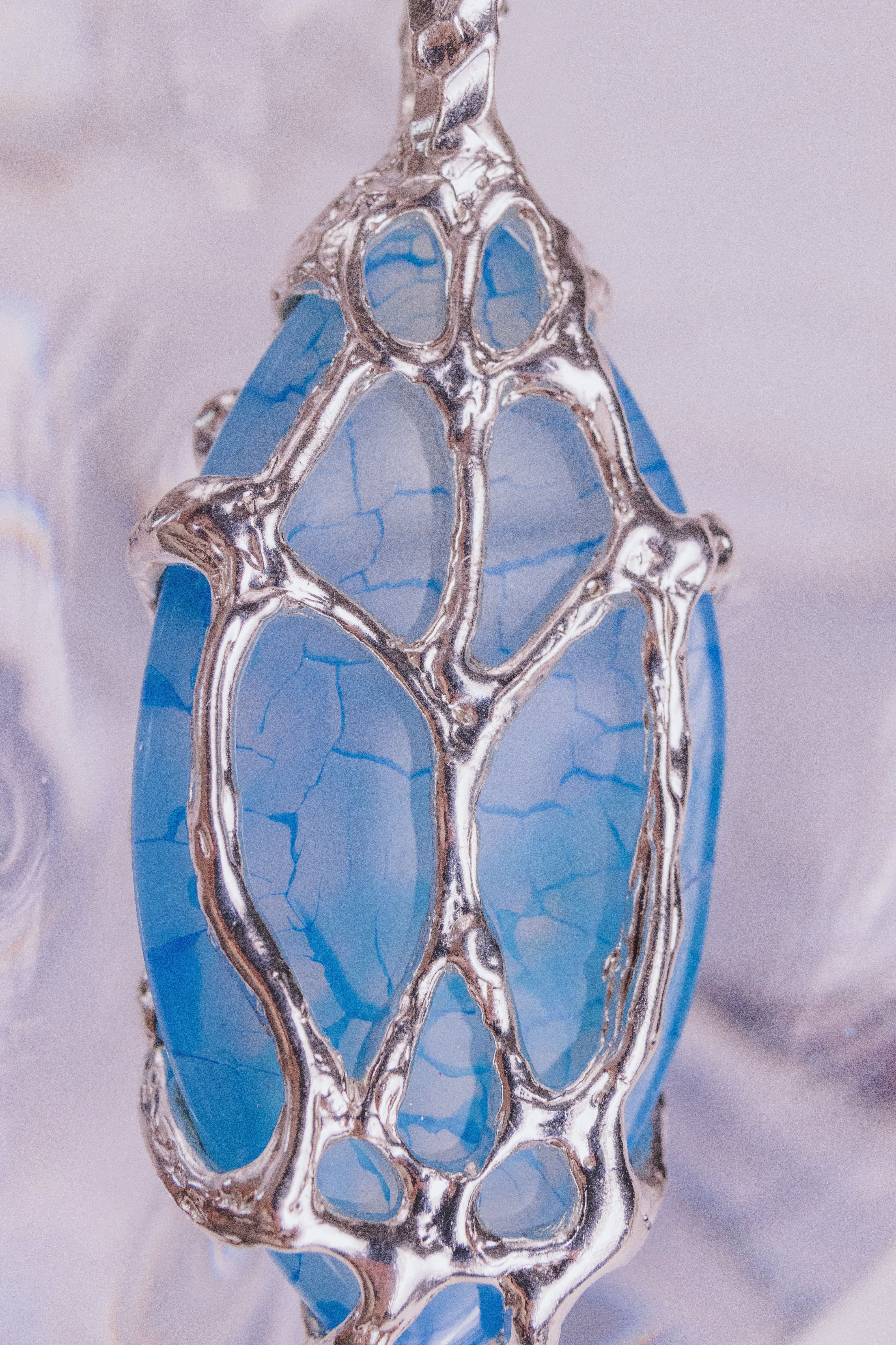 Tribal Pendant Dragon Vein Agate